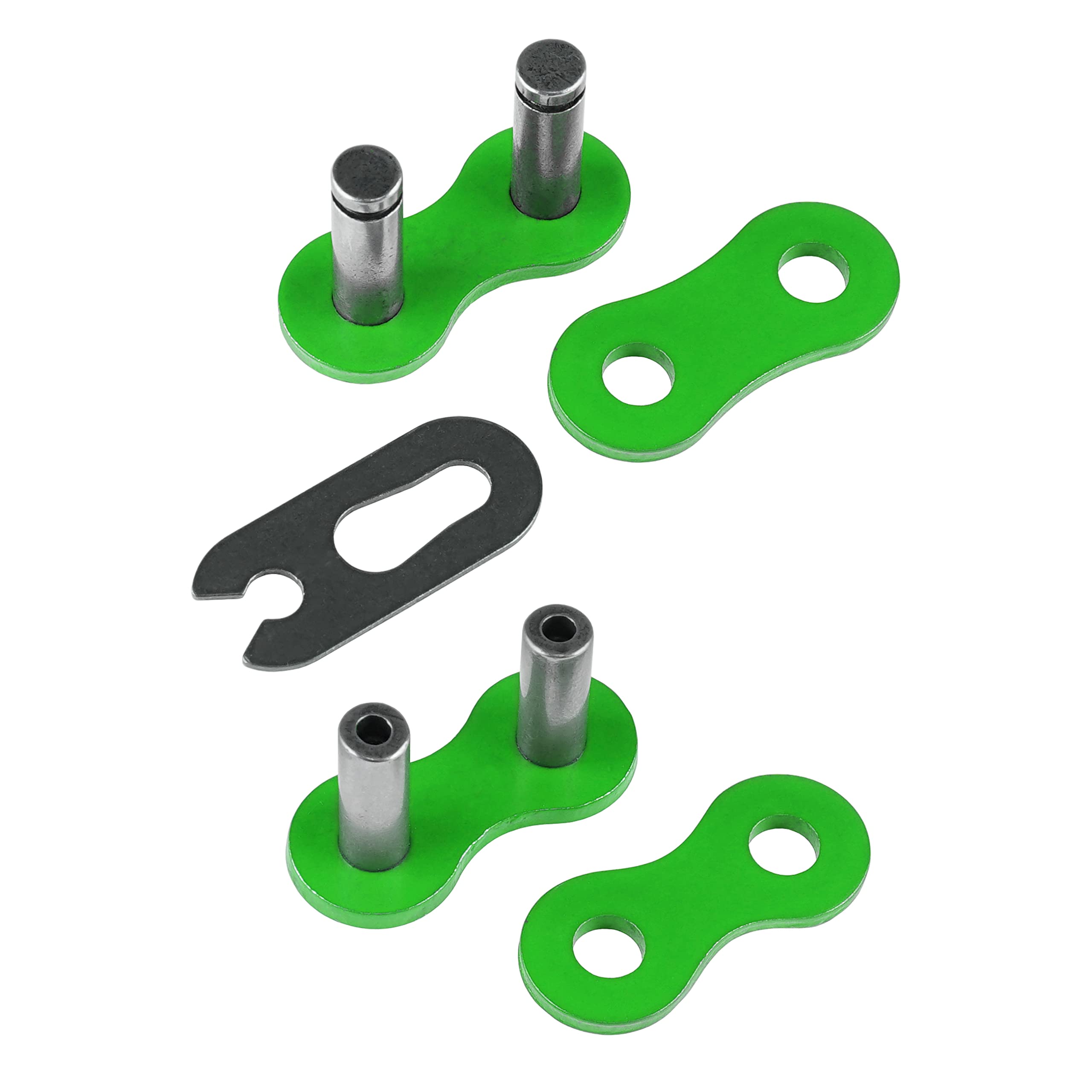 Caltric Green 520-Pitch 120-Link Steel Non-Oring Drive Chain for ATV/UTV/Quad/Motorcycle/Dirtbike with Rivet & Clip Master Links