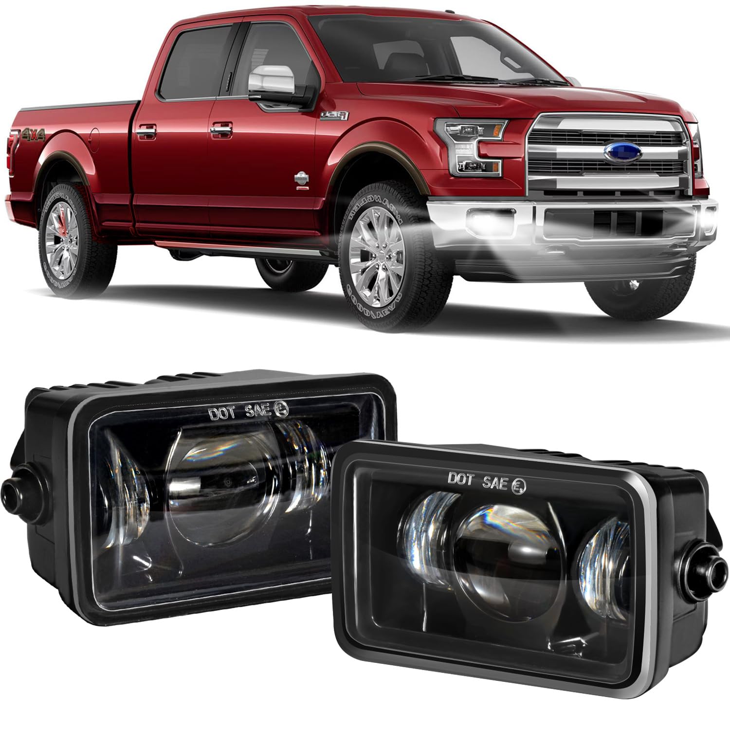 LED Fog Lights Assembly Compatible with Ford F150 2015-2020 Accessories Kit for 2015 2016 2017 2018 2019 2020