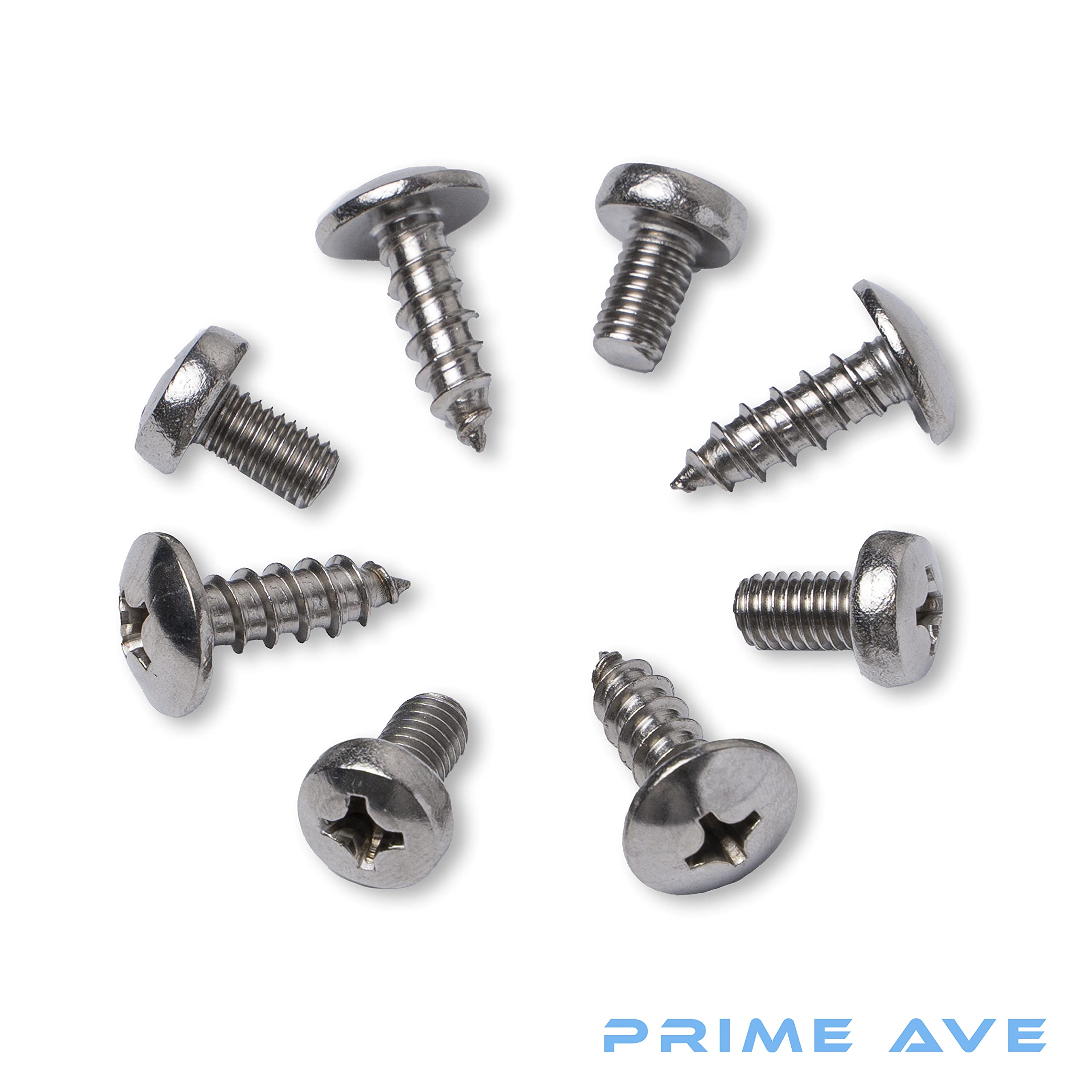 Prime Ave Stainless Steel License Plate Screws Compatible With Audi A3 A4 A5 A6 A7 A8 S3 S4 S5 S6 S7 S8 Rs3 Rs4 Rs5 Rs6 Rs7 Q3 Q4 Q5 Q7 Q8 Sq5 Sq7 Sq8 Rs Q8 Tt Tts Tt Rs R8 E-Tron (Standard Length)