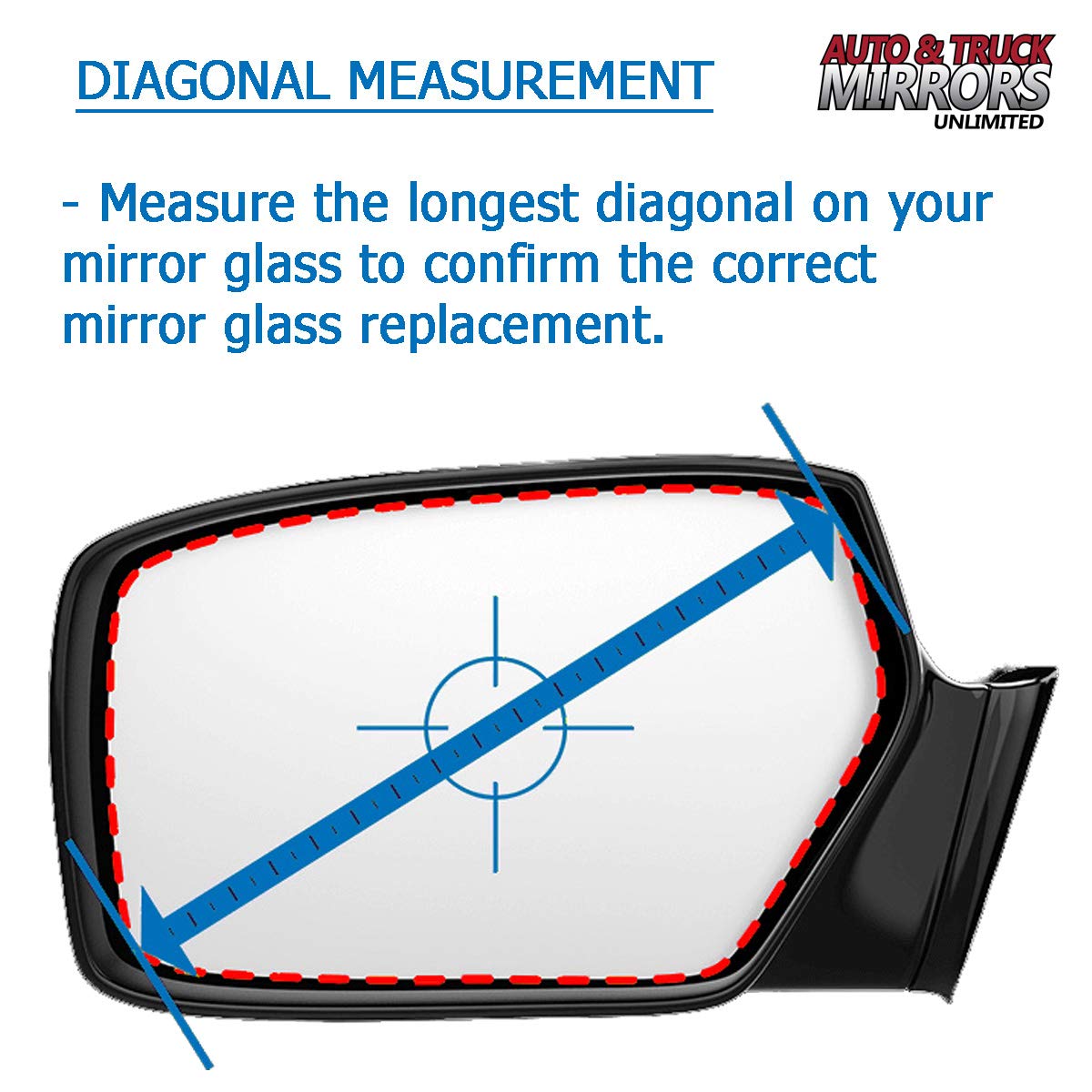 Mirror Glass + Full Size Adhesive Pad For 2014-2015 Honda Civic Driver Side Replacement (2014 2015 14 15)