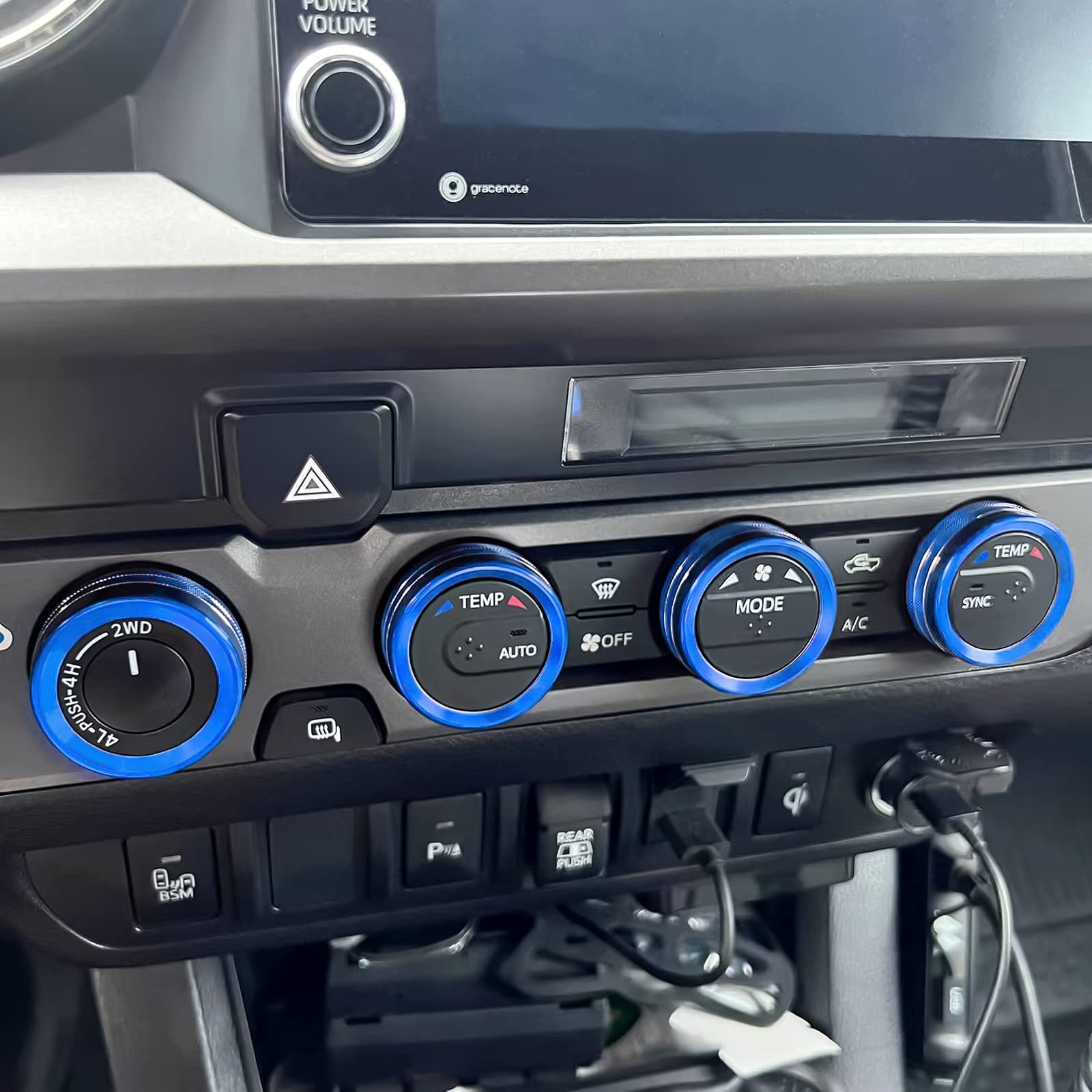 Jkcover Interior Decorated Button Knob Covers Compatible With Toyota Tacoma 2016-2019 2020 2021 2022 2023, 4Wd Temp Air Conditio