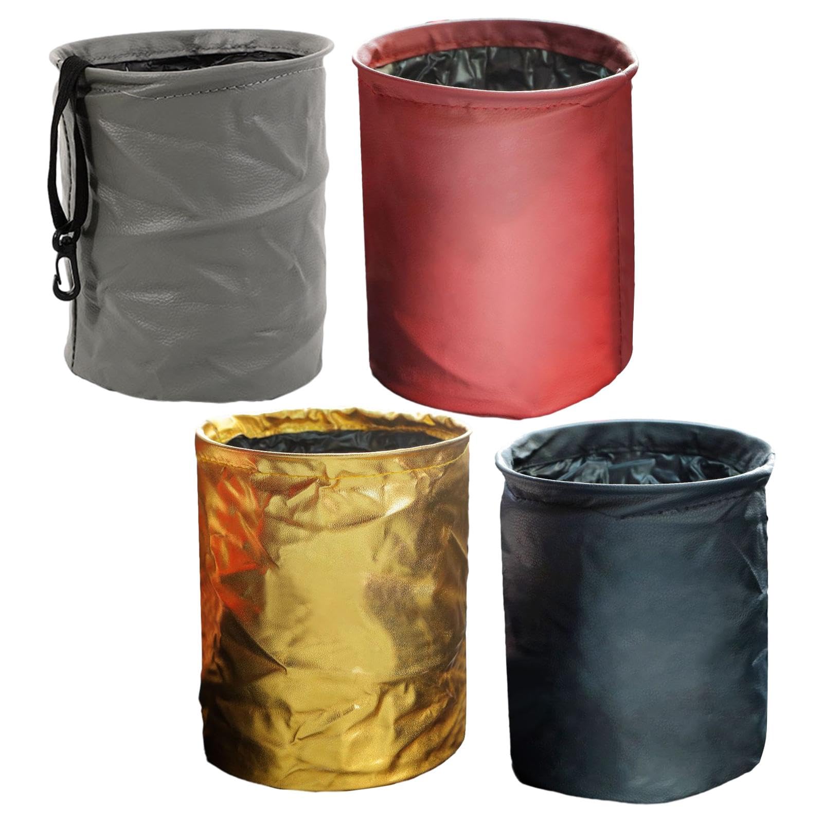 Merishopp Folding Car Trash Can Scratch Resistant Auto Accessories Hanging Garbage Bin Black