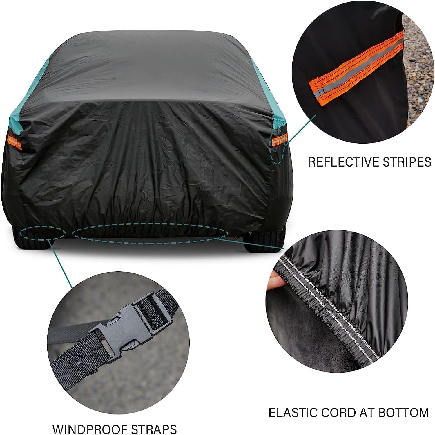Gunhyi Hatchback Car Cover For Automobiles All Weather Waterproof, Universal Fit Toyota Yaris, Kia Rio, Mini Cooper 2-Door/4-Doo