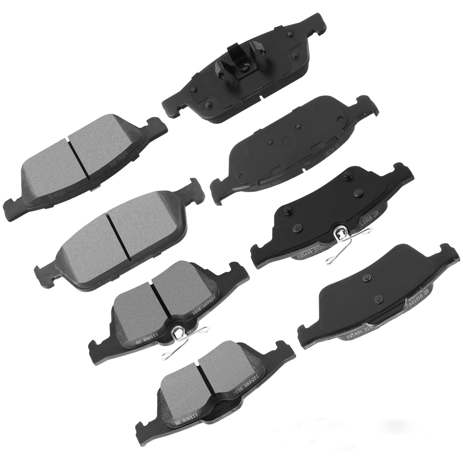 Cciyu D1645 D1564 Front & Rear Semi-Metallic Disc Brake Pads Kit For Ford Escape 2013-2016, Focus 2013-2018, Transit Connect 201