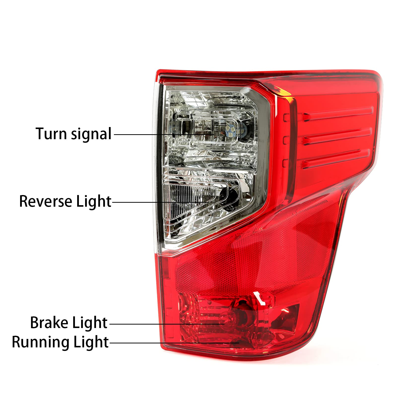 Hecasa Rear Right Tail Light Brake Lamp Compatible With 2016-2023 Nissan Titan And Titan Xd (Passanger Side) - Replace For 26550-Ez23D Ni2801213 (With Bulbs)