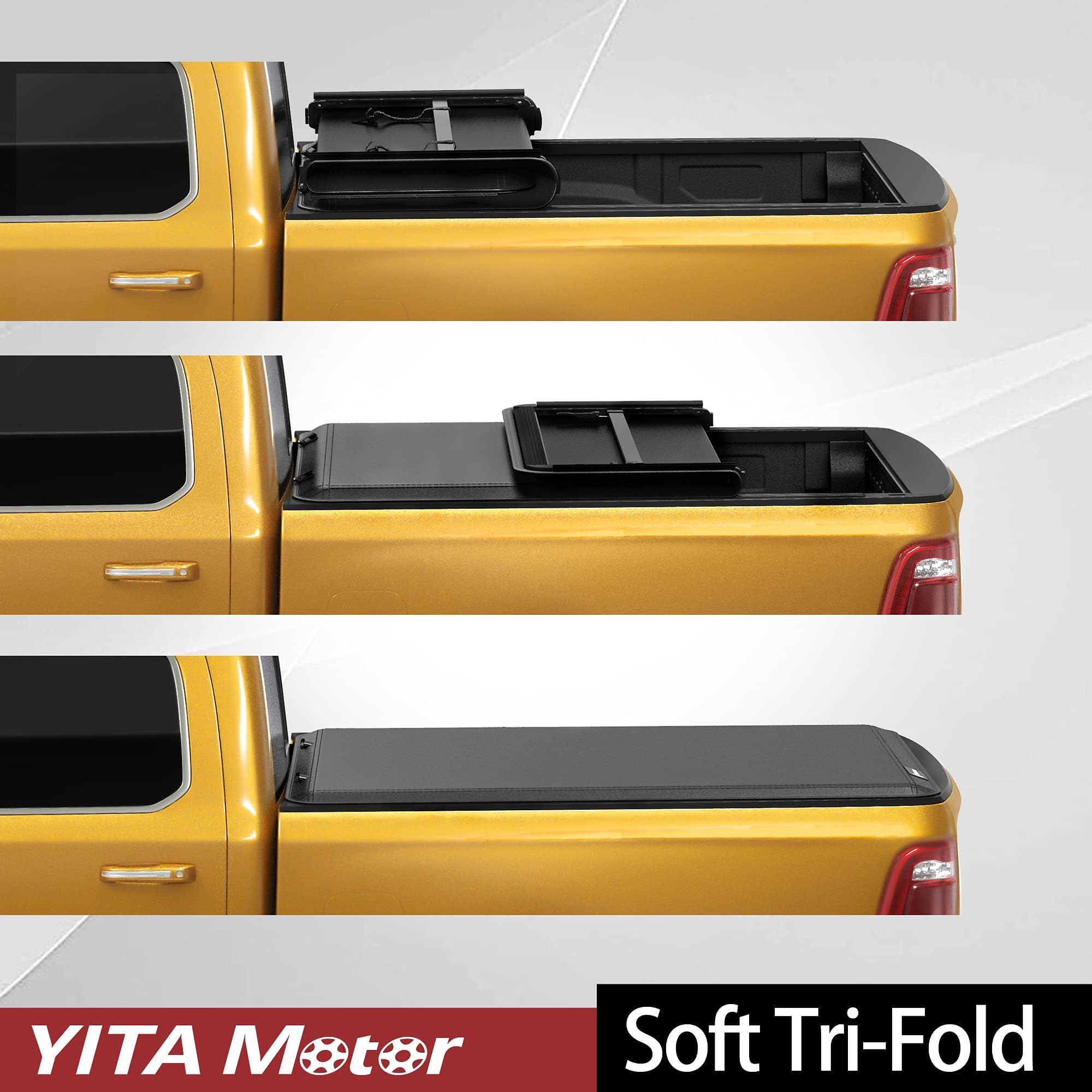 Yitamotor Soft Tri-Fold Truck Bed Tonneau Cover Compatible With 2005-2025 Nissan Frontier(No M  Xico), Fleetside 5 Ft Bed