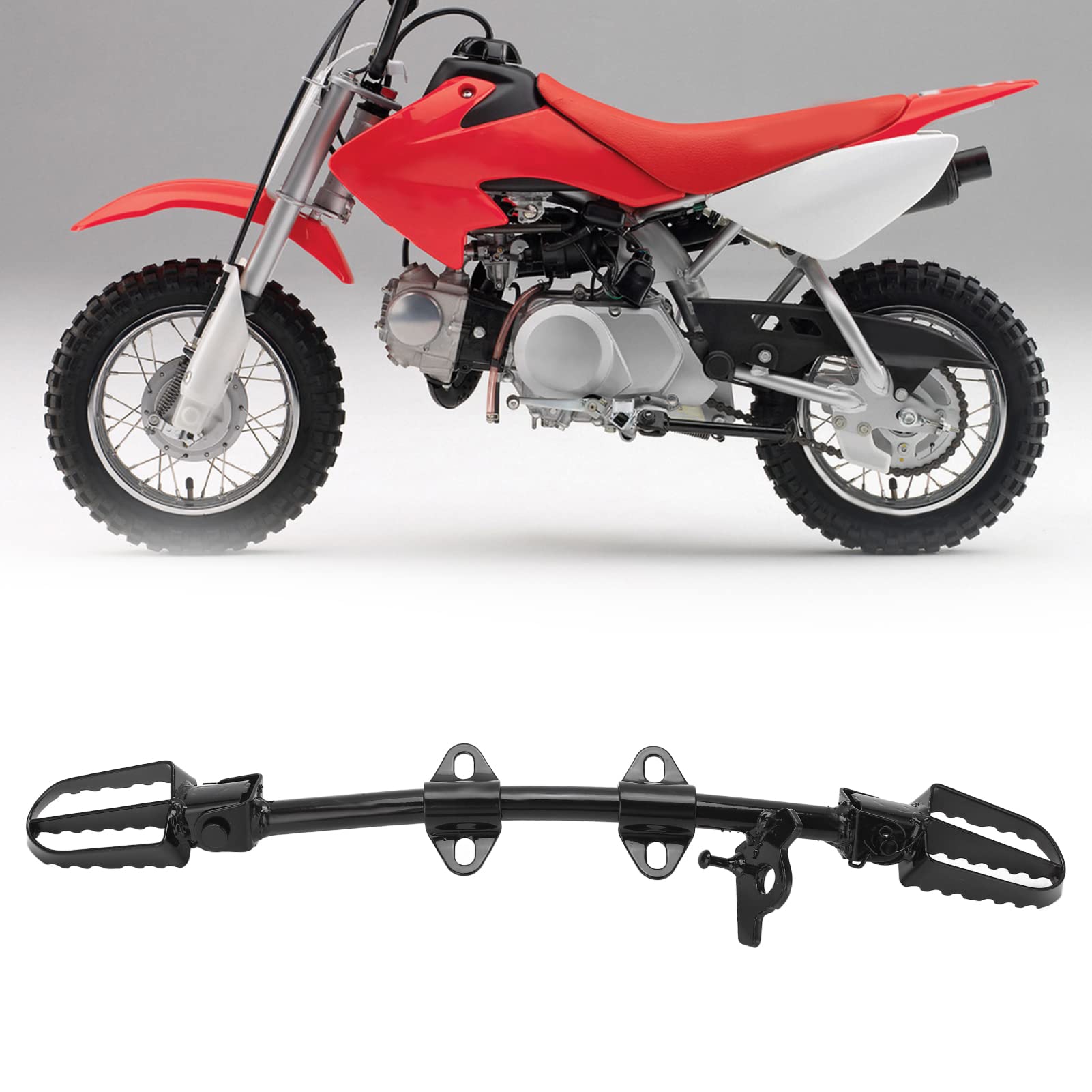 Footpegs Mount Bracket, Motor Footpeg Mount Bracket, Steel Alloy Black Replacement For Crf50 50Cc 70Cc 110Cc 125Cc Pit Bikes