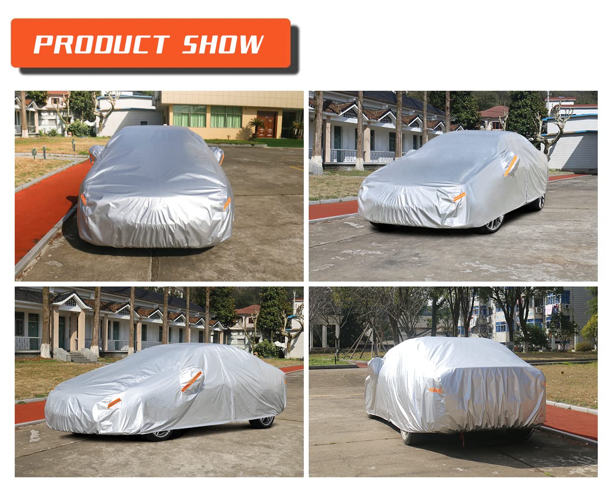 Kayme Car Covers for Automobiles Waterproof All Weather Sun Uv Rain Protection with Zipper Mirror Pocket Fit Sedan (186 to 193 I