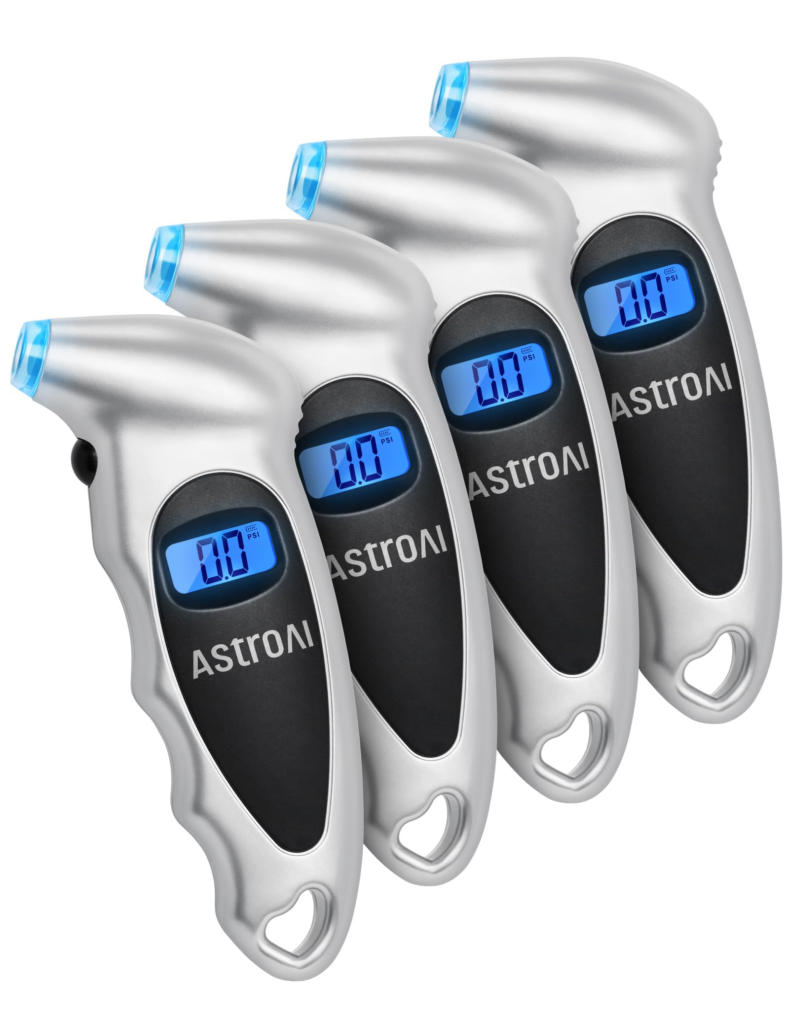 AstroAI Tire Pressure Gauge Digital 0-150PSI (Accurate in 0.1 Increments), 4 Units Stocking Stuffers for Car Truck Bicycle with 
