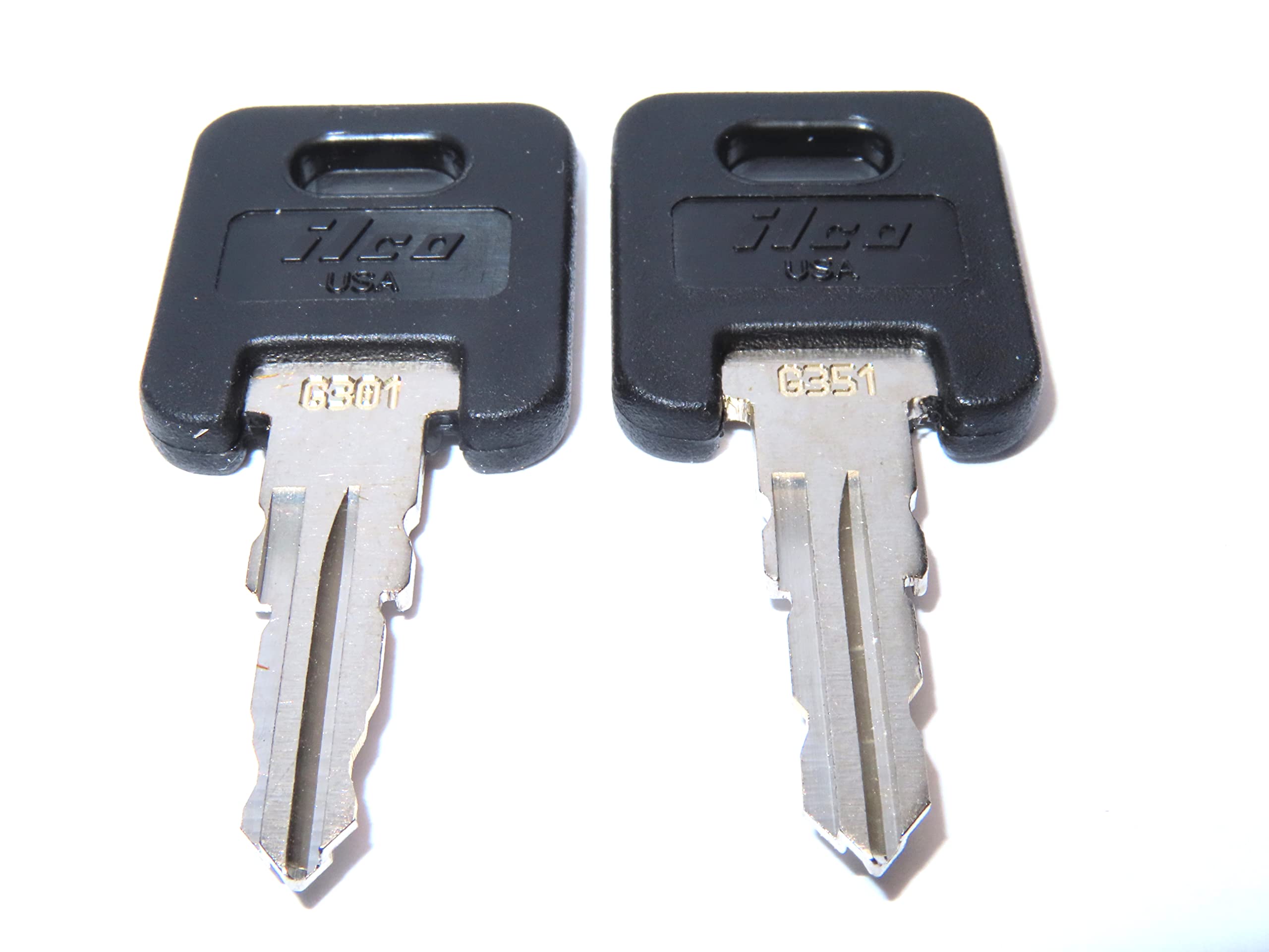 Global Link Rvs Motorhome Trailer Keys 2 Ilco Black Top Keys Cut To Key/Lock Number From G301 To G351 Cut On Ilco Black Top Keys