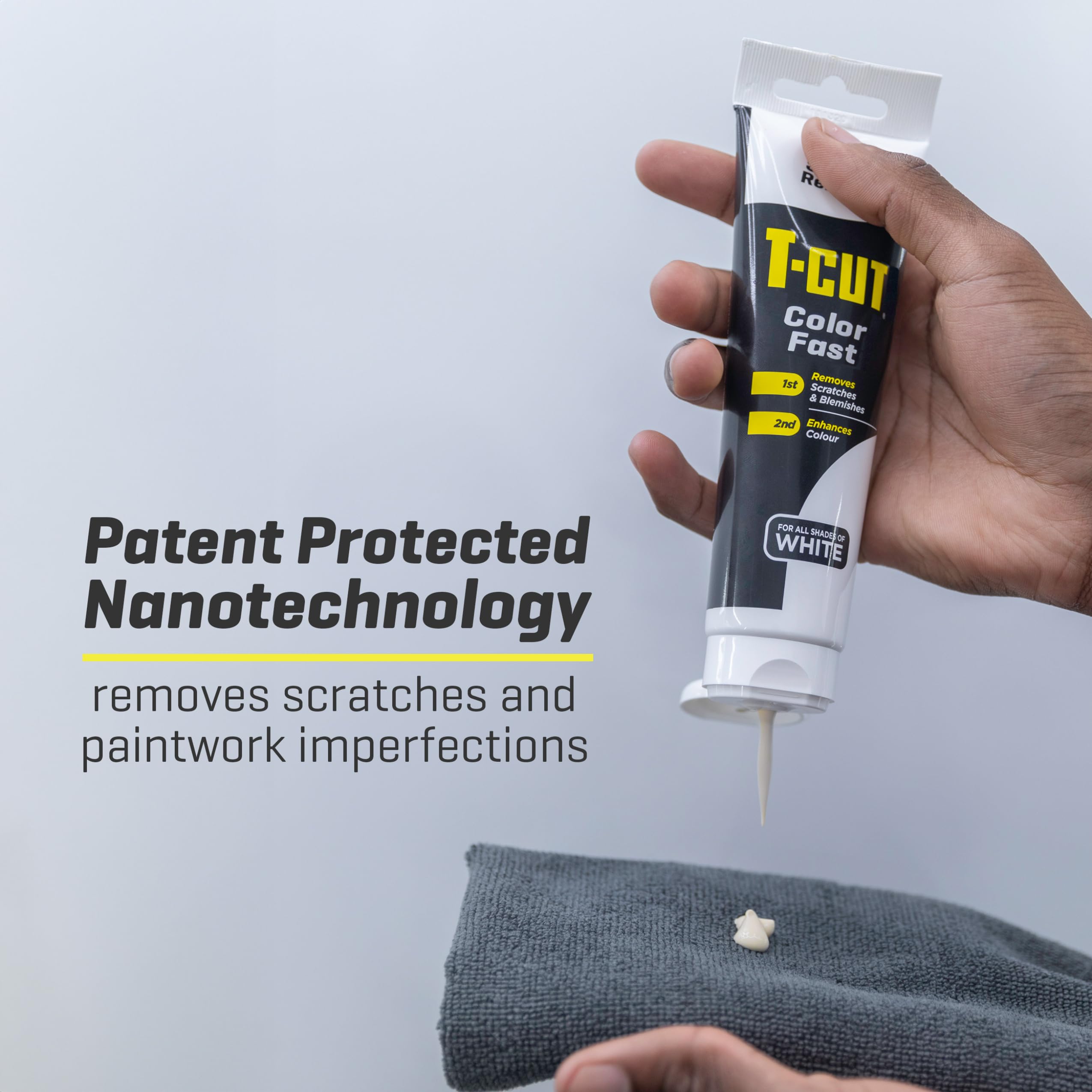T-Cut Color Fast White Car Wax Polish, Scratch Remover, 5.3 Oz, Aluminum Oxide, Model CSW150