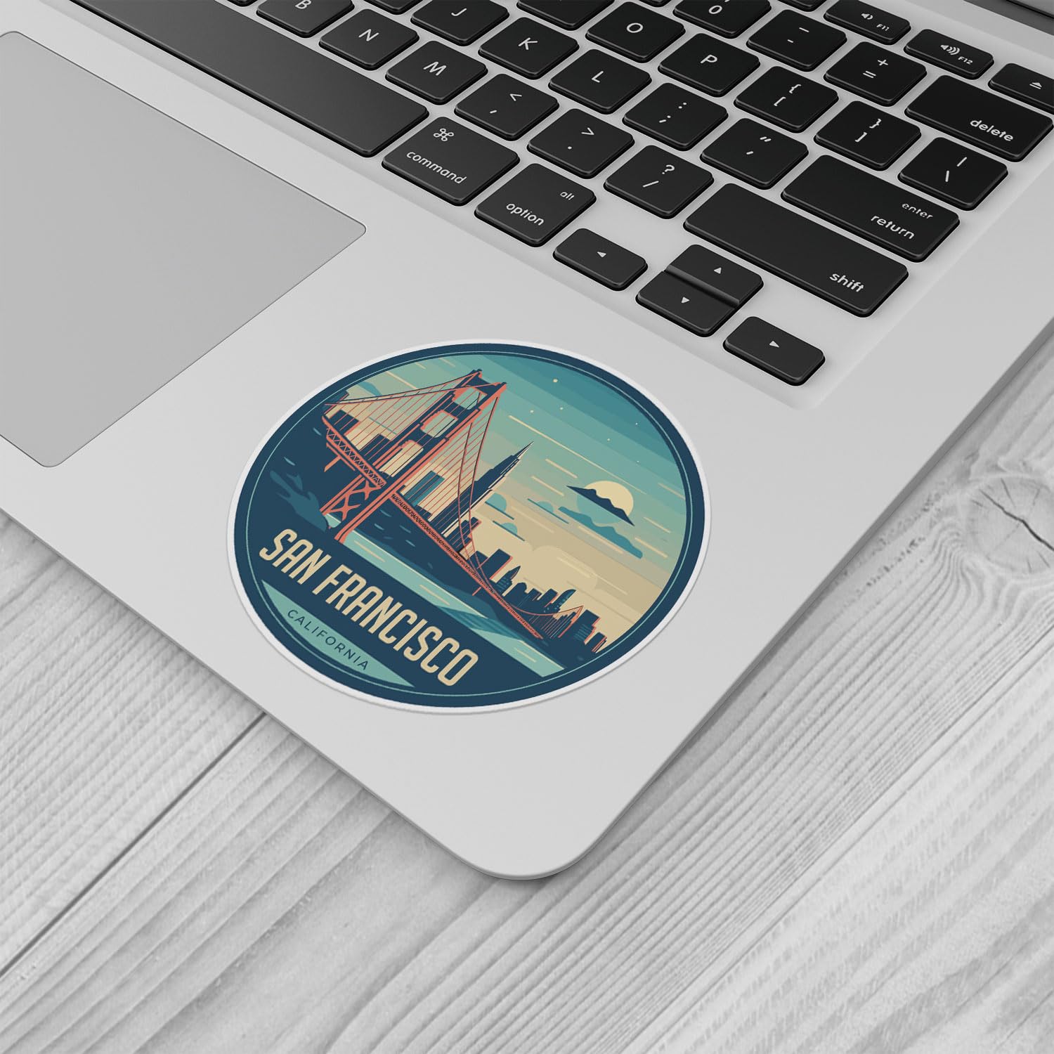 San Francisco City Sticker - Waterproof Vinyl Decal for Car Bumper, Laptop, Water Bottle, Wall, and Window, Size - 5'' Longer Si
