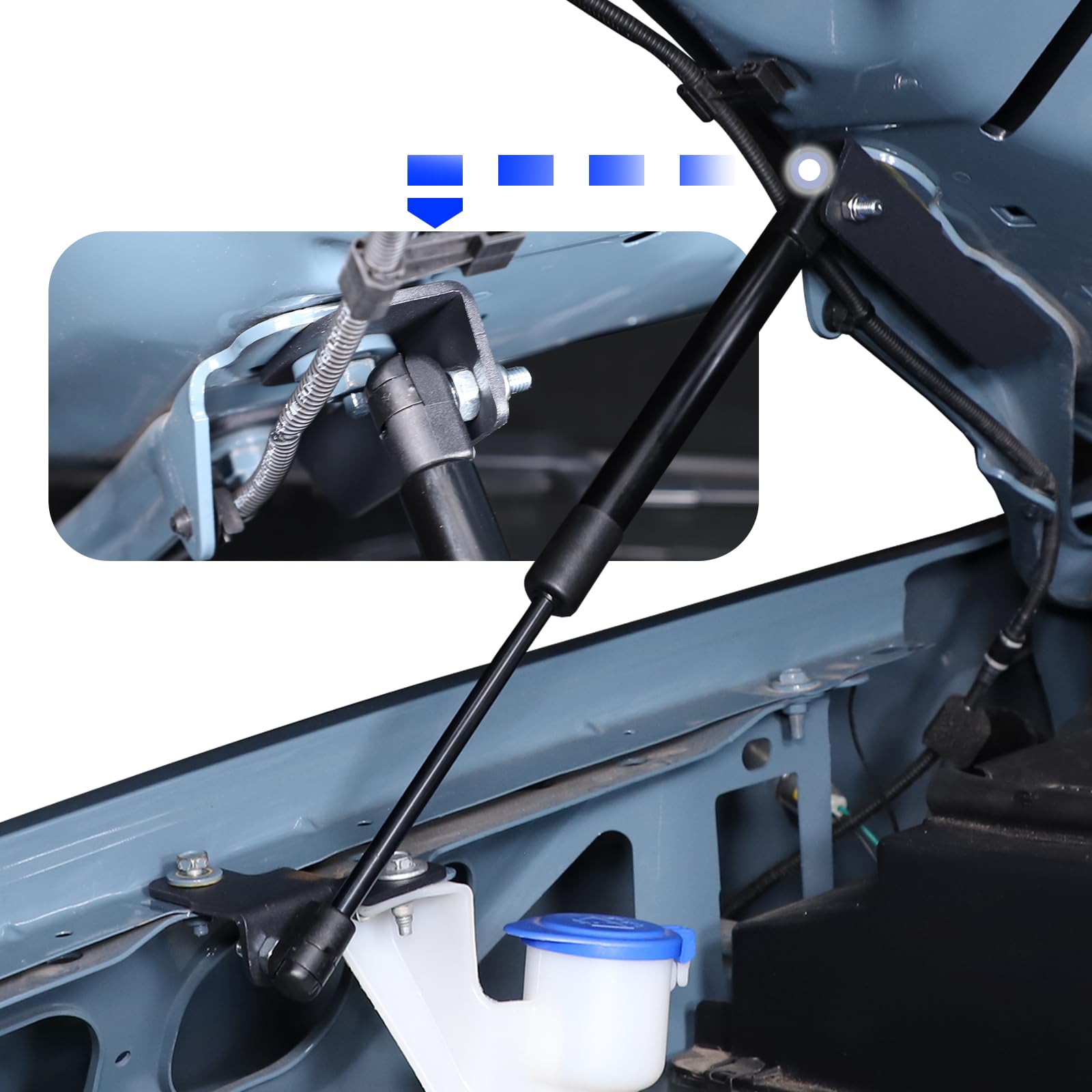 TOYCIDFG Front Bonnet Hood Lift Support Struts Gas Spring Shock - Carbon Steel, Black, Model 15328 for Ford Maverick 2022-2024