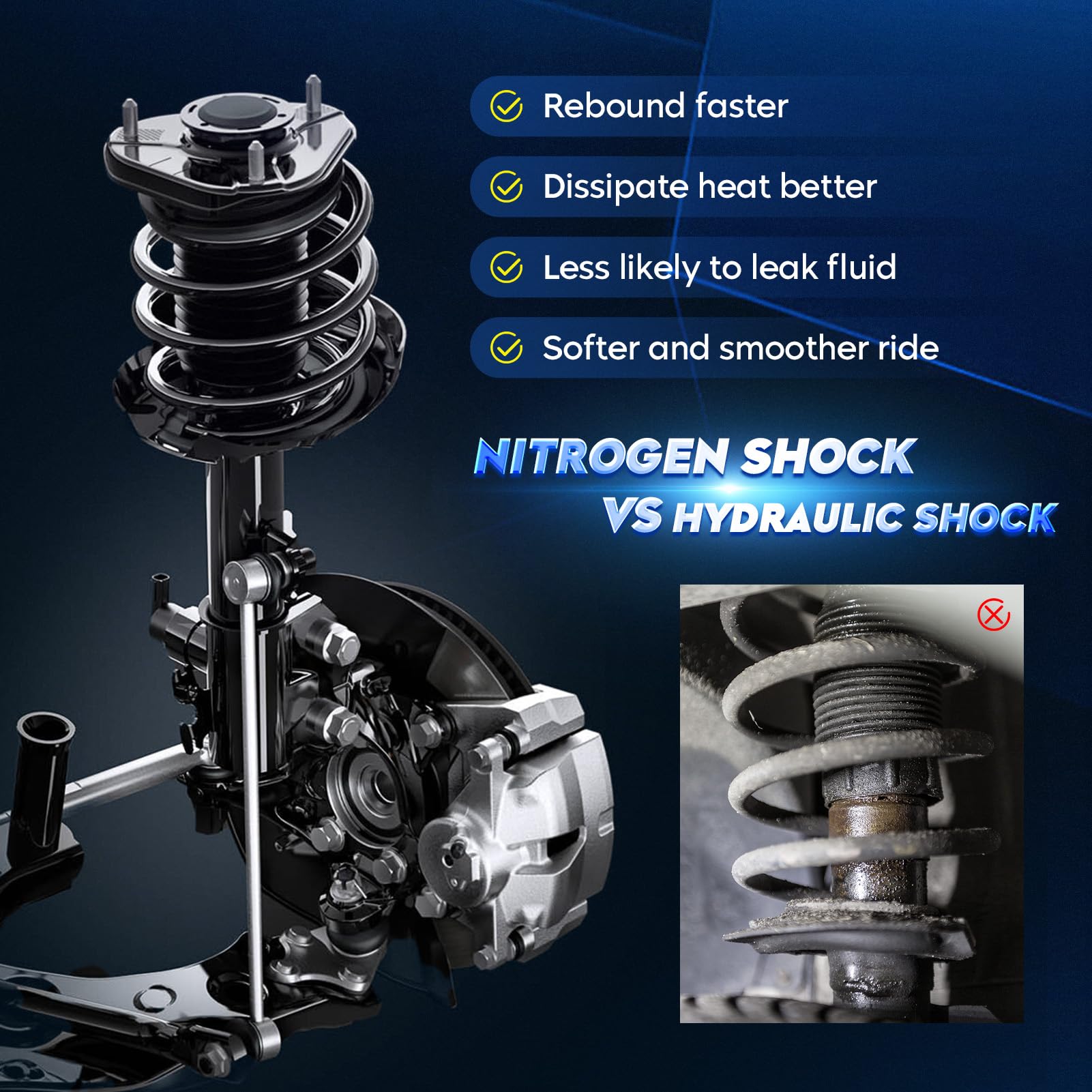 Front & Rear Strut Shock Assembly w/Coil Spring for Scion tC 2005 2006 2007 2008 2009 2010 2.4L, Replace 172400L 172400R 172391