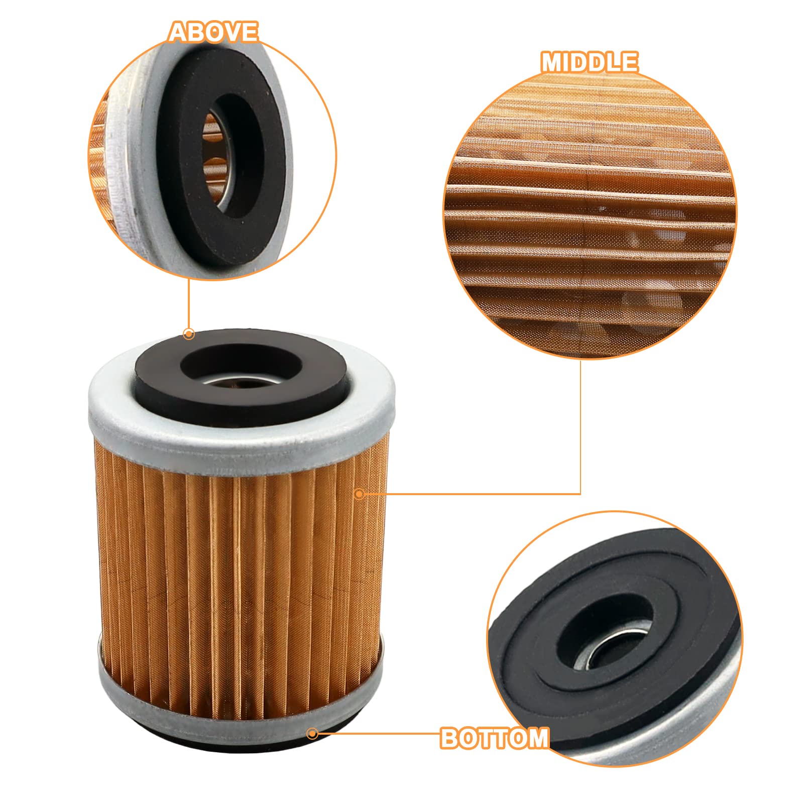 Cyleto Oil Filter For Yamaha Yfm350X Warrior 350 1987-2004 Fm350Fw Big Bear 350 1986-1999 Yfm400 Big Bear 400 1993-2004 Wr426F 2