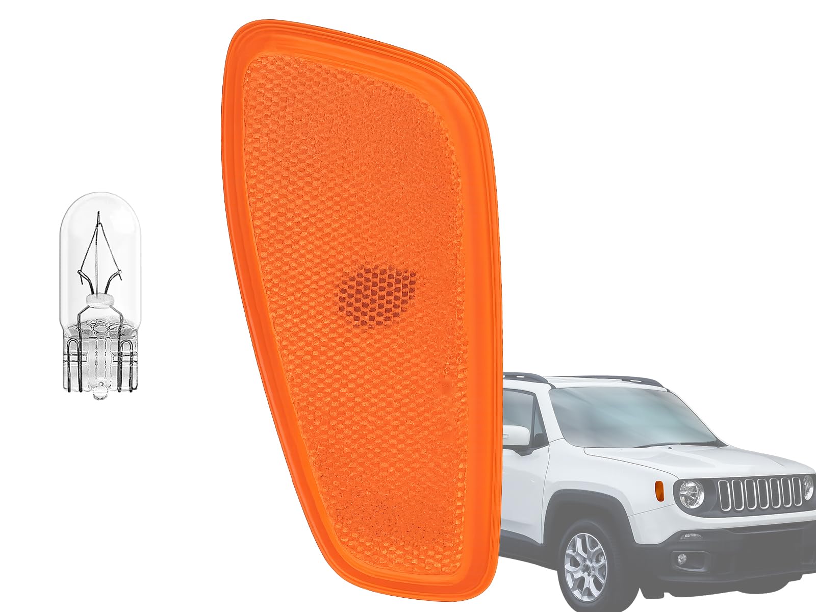 KAP Replacement for Front Fender Side Marker Lights 2015-2023 Renegade Bulb Included Passenger Right Side 68256049AA CH2551134