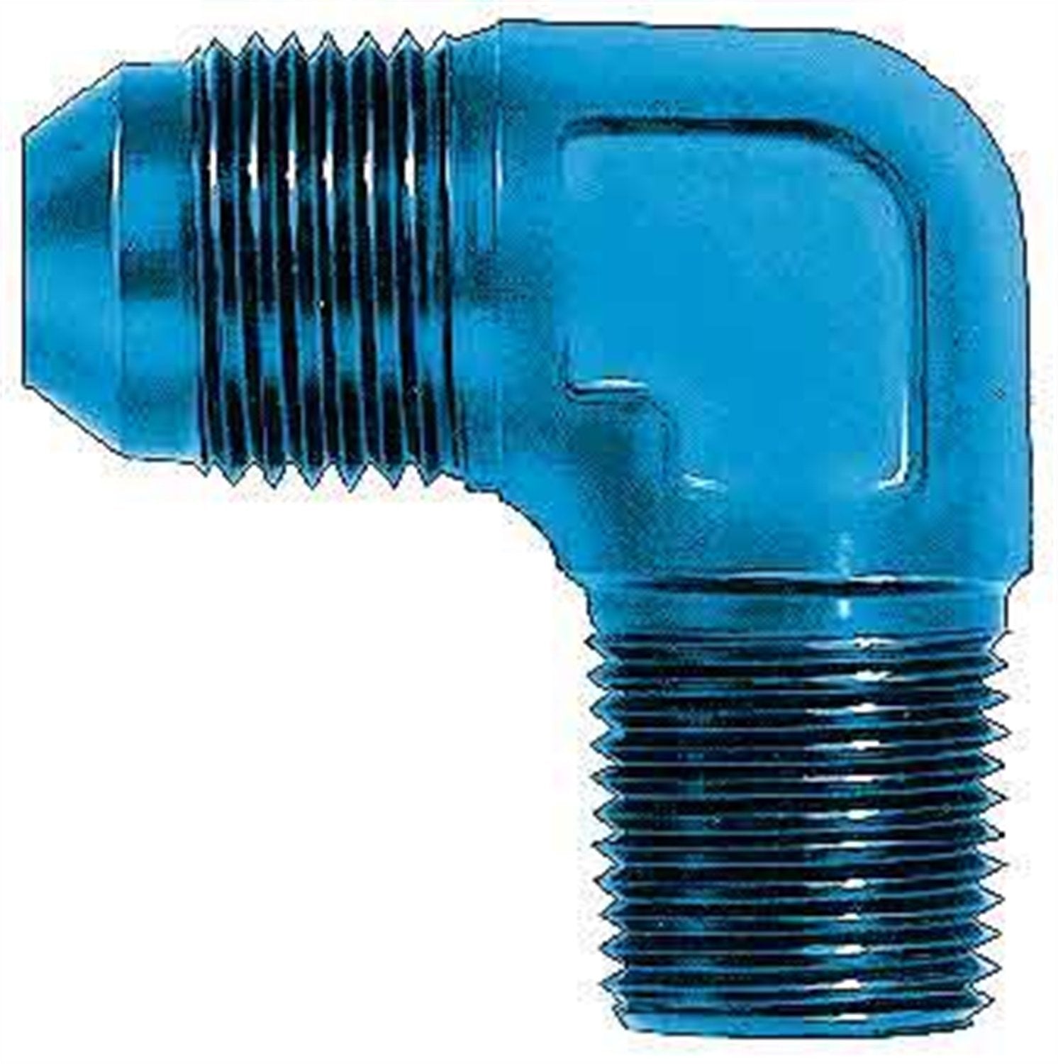 Aeroquip Fcm2034 Blue Anodized Aluminum -06An To 1/4 90-Degree Pipe Adapter