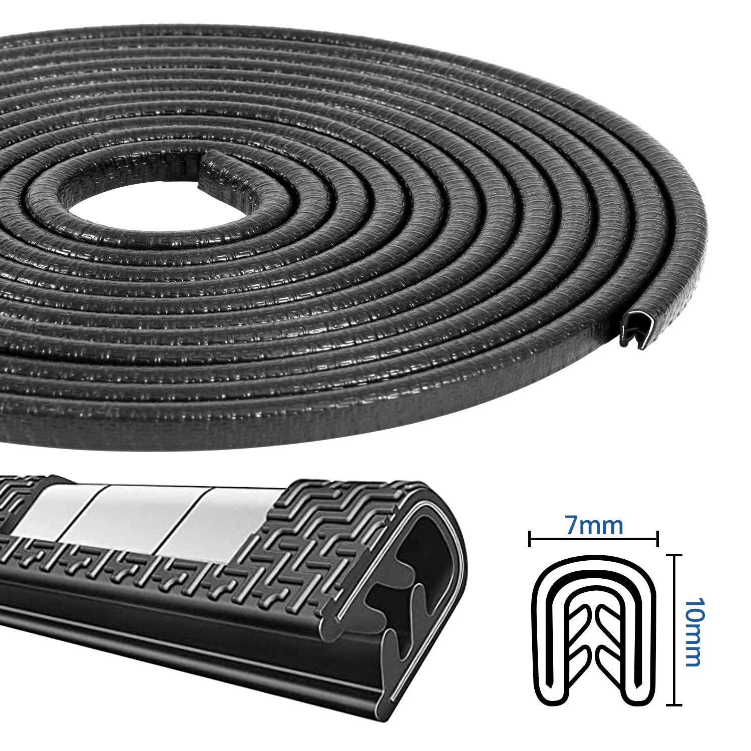 Car Door Edge Guards 64Ft(20M) Universal Rubber U Shape Edge Trim Car Door Protector Edge Guards Rubber Seal Protector For Most