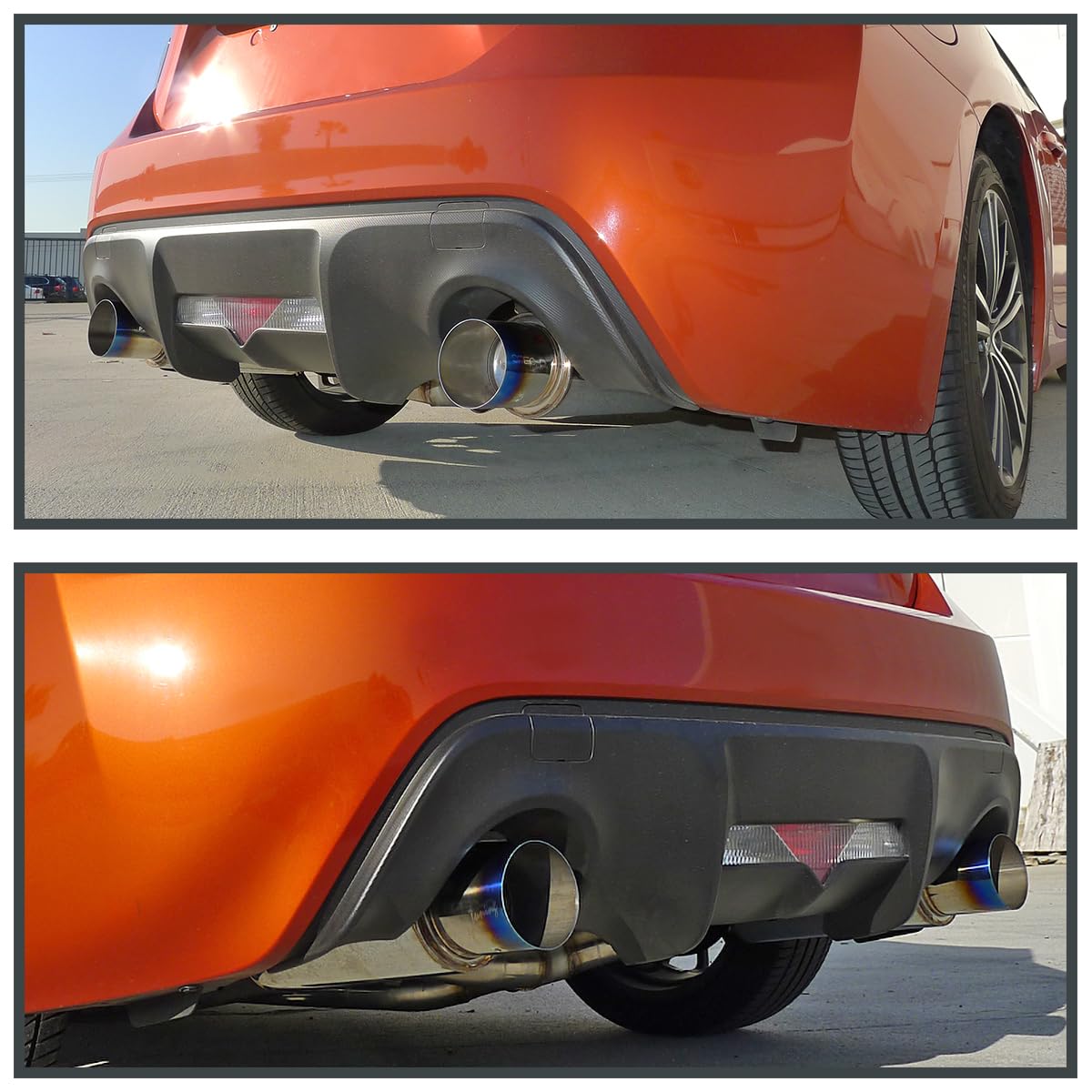 SPEC-D Tuning Catback Dual Muffler Exhaust System with Titanium Tip for 2013-2016 Scion FR-S, Silver, Model MFCAT2-FRS12T-SD