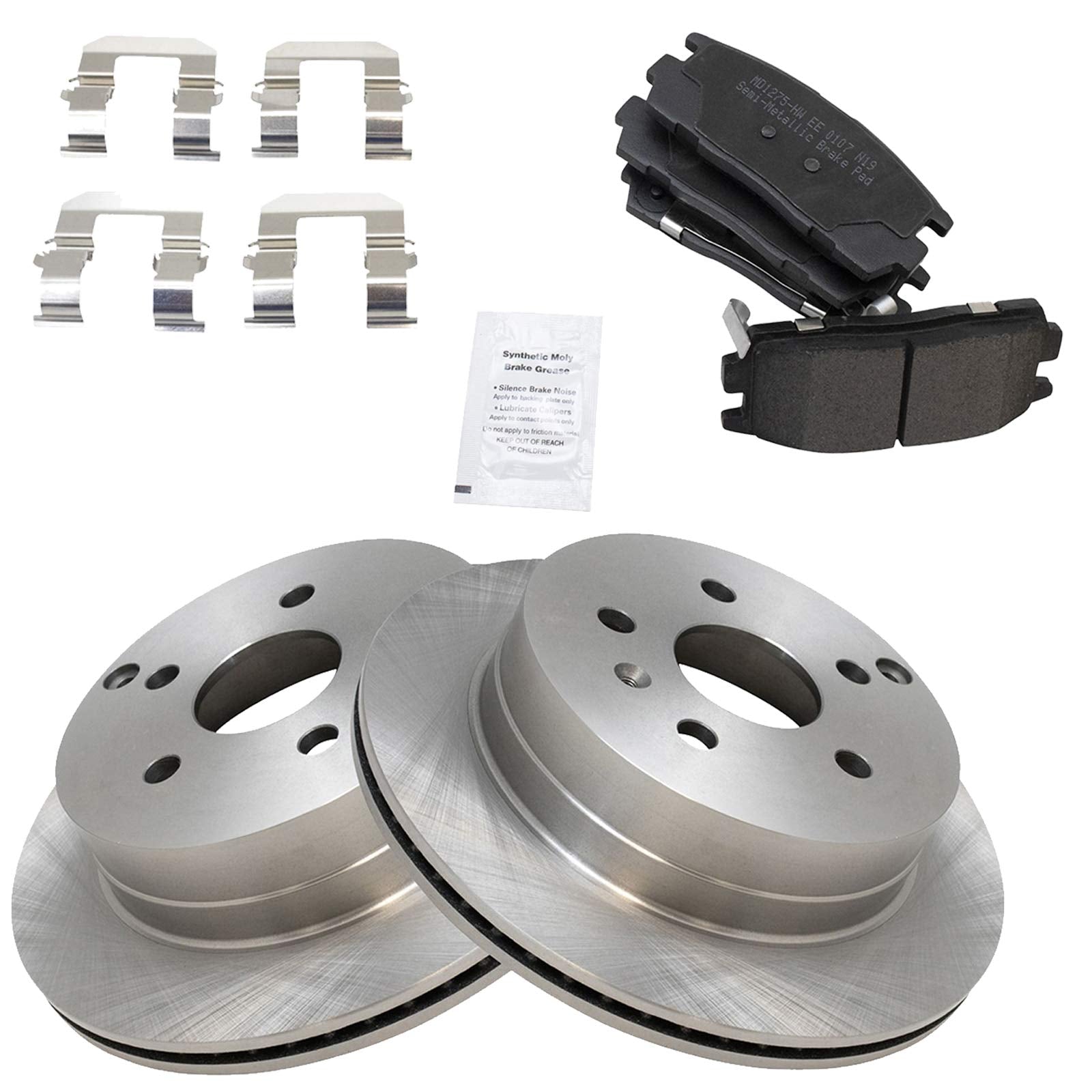 Trq Rear Brake Pad & Rotor Kit Brake Pads Brake Rotor Semi-Metallic Compatible With 2010-2017 Chevrolet Equinox Gmc Terrain