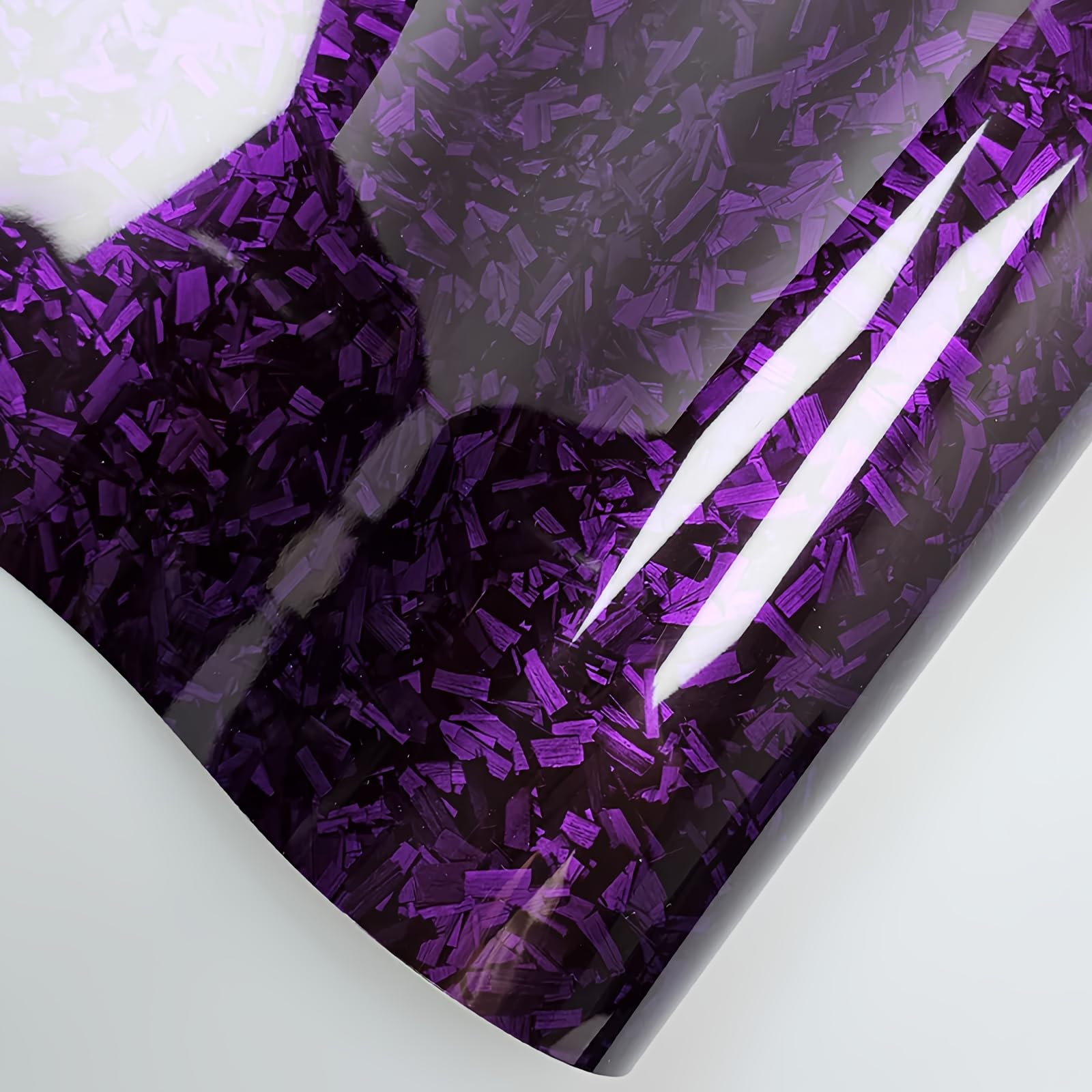 LZLRUN Vinyl Wrap Roll - Air Release Black Carbon Fiber Sticker Sheet, 1.65ft x 3.5ft, Self Adhesive, Purple, Model VINYL-F1