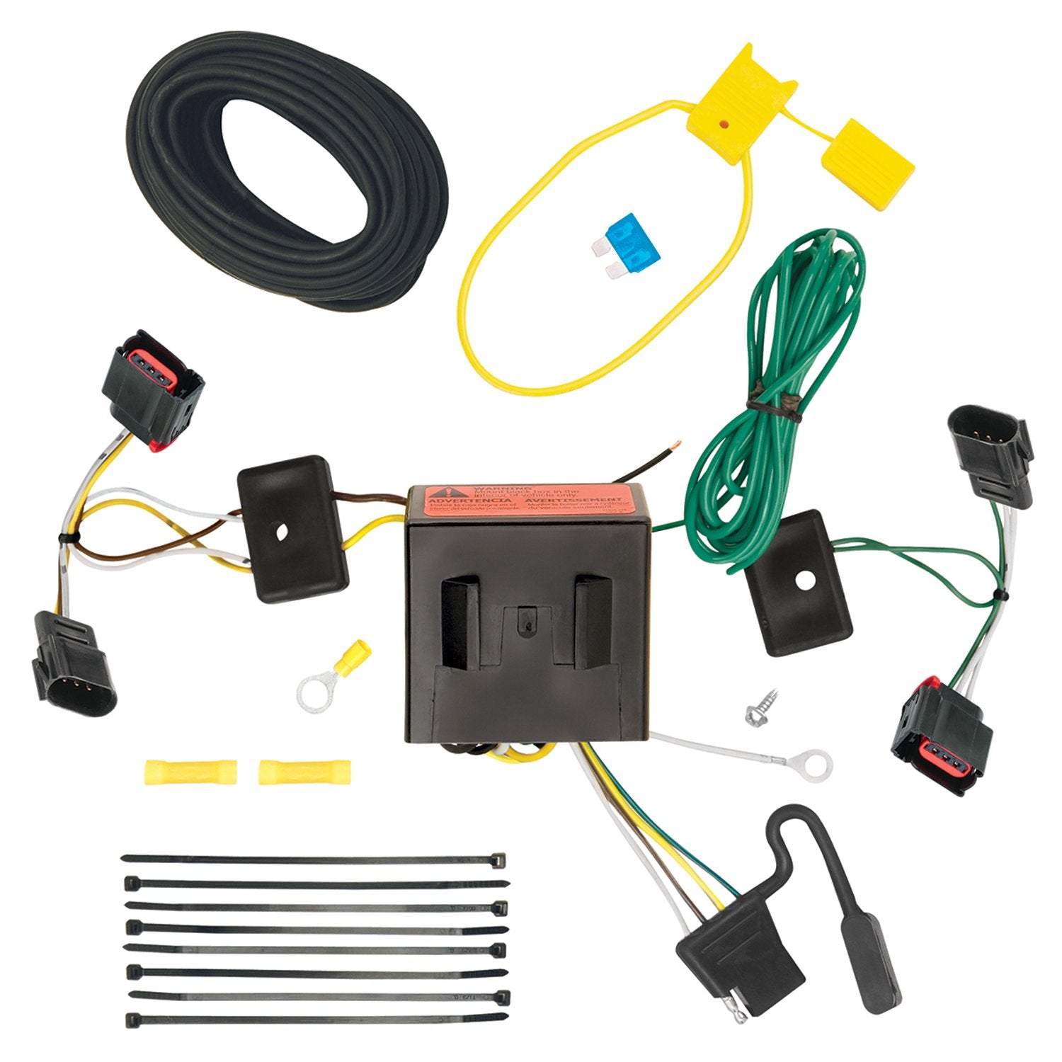 Tekonsha T-One T-Connector Harness, 4-Way Flat, Compatible with Select Chrysler Town & Country : Dodge Caliber, Durango, Grand C