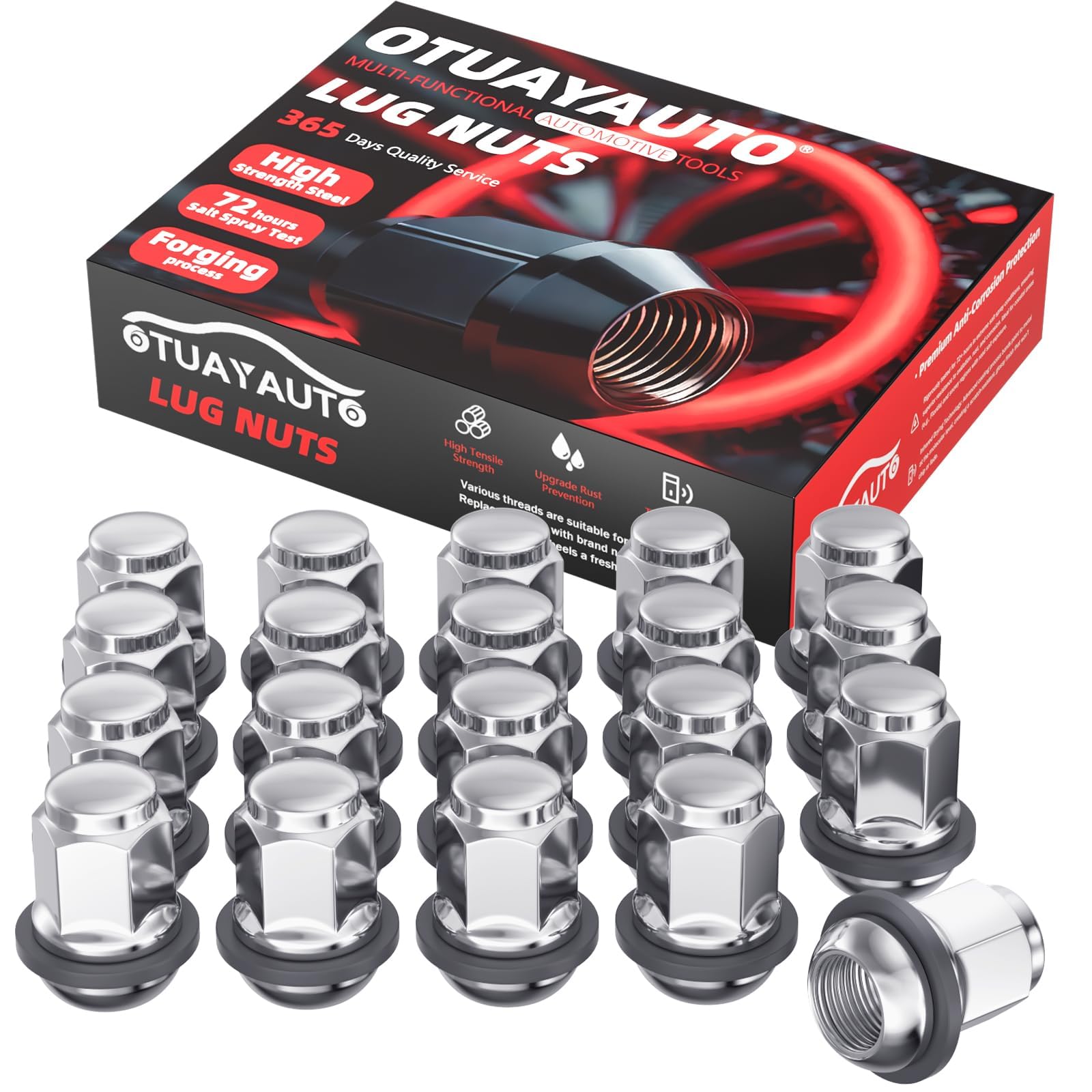 OTUAYAUTO M12x1.5 Lug Nuts - Replacement for 1982-2014 Honda Accord, 1980-2021 Civic, 2016-2023 HR-V, 2013-2015 Acura ILX, Radiu