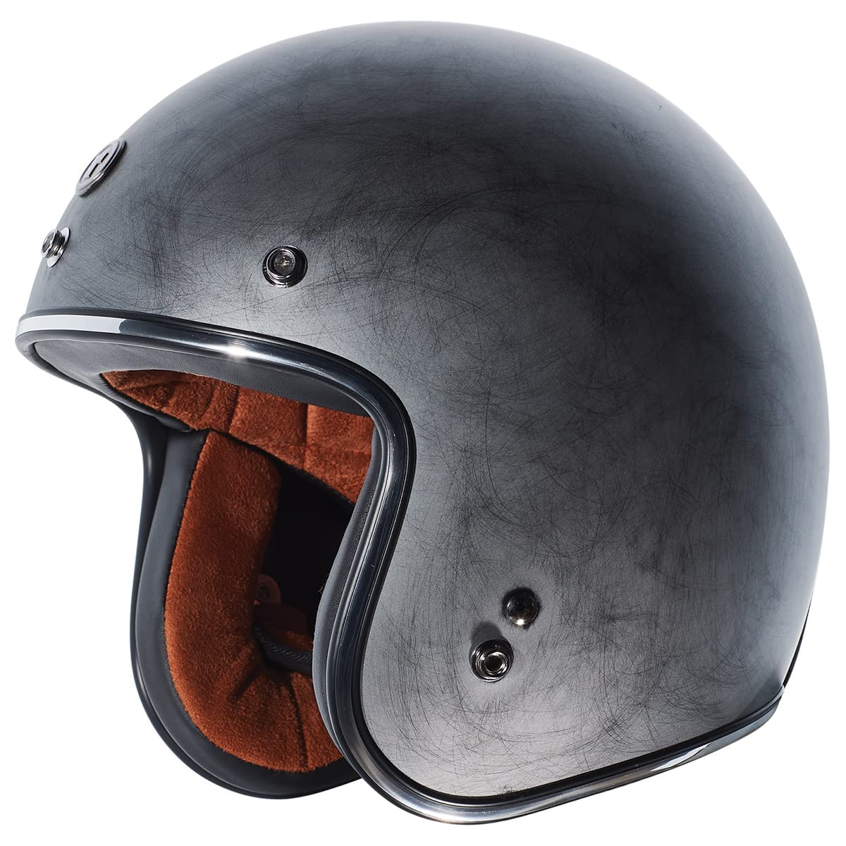 Torc Unisex-Adult Open Face Motorcycle Helmet (Flat Black Weathered Silver Small