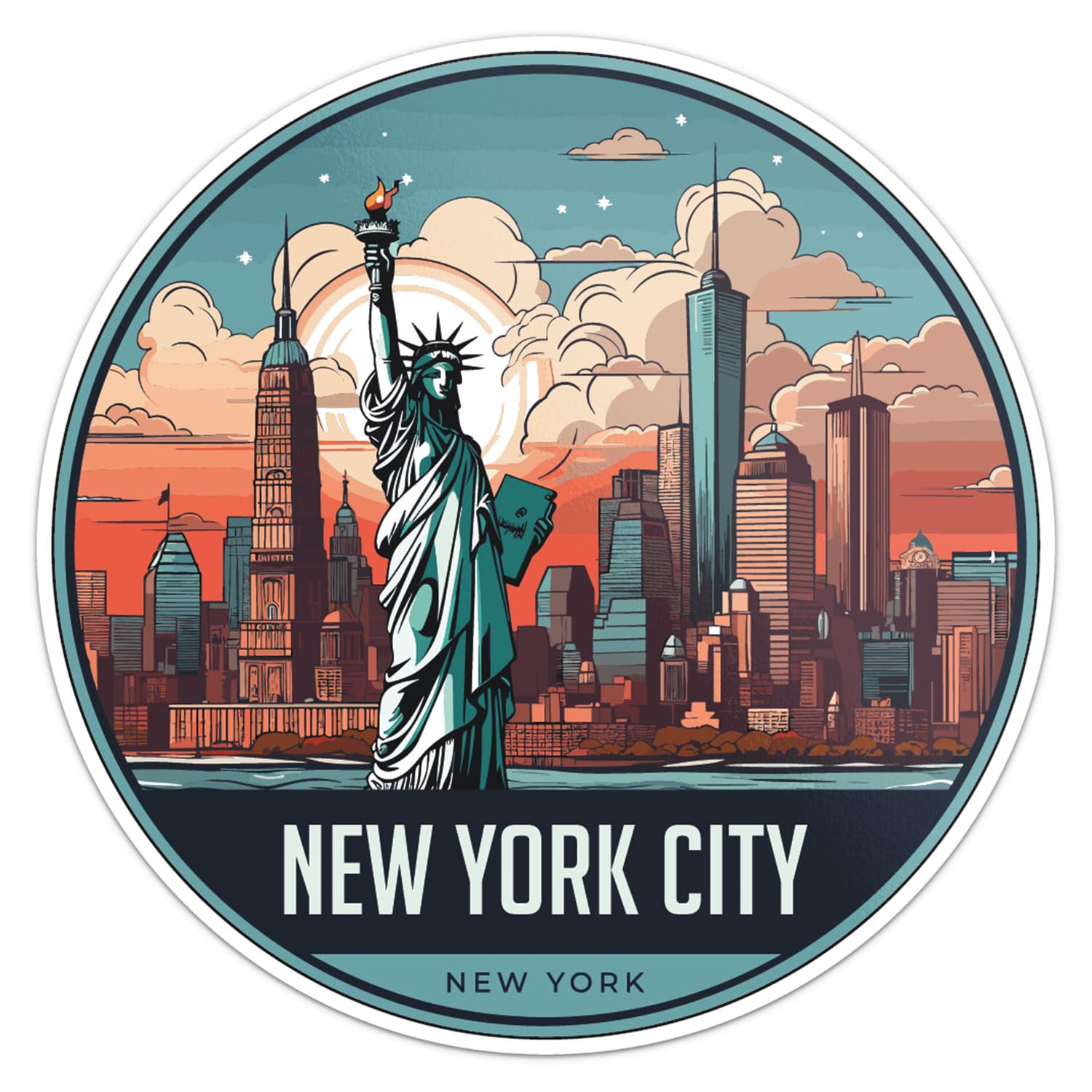New York City Sticker - Waterproof Vinyl Decal for Car Bumper, Laptop, Water Bottle, Wall, and Window, Size - 5'' Longer Side