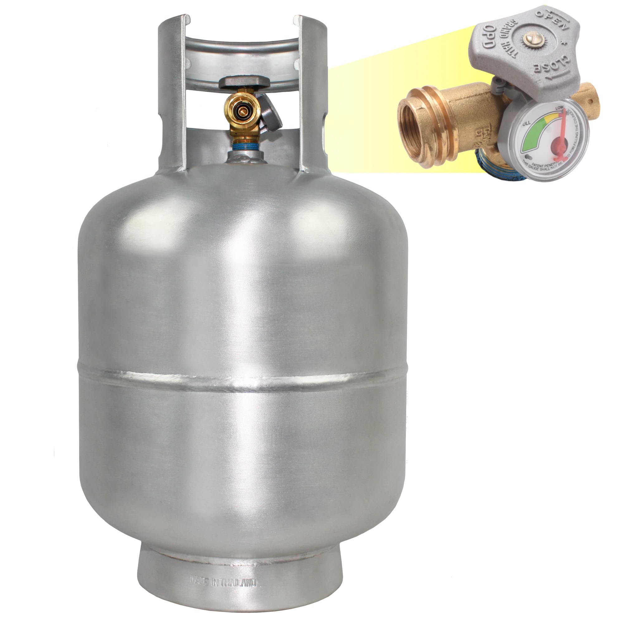 Flame King 20LB Aluminum Propane Tank with Gauge & OPD Valve, Corrosion-Resistant and Rust-Free, Lightweight, Great for Marine A
