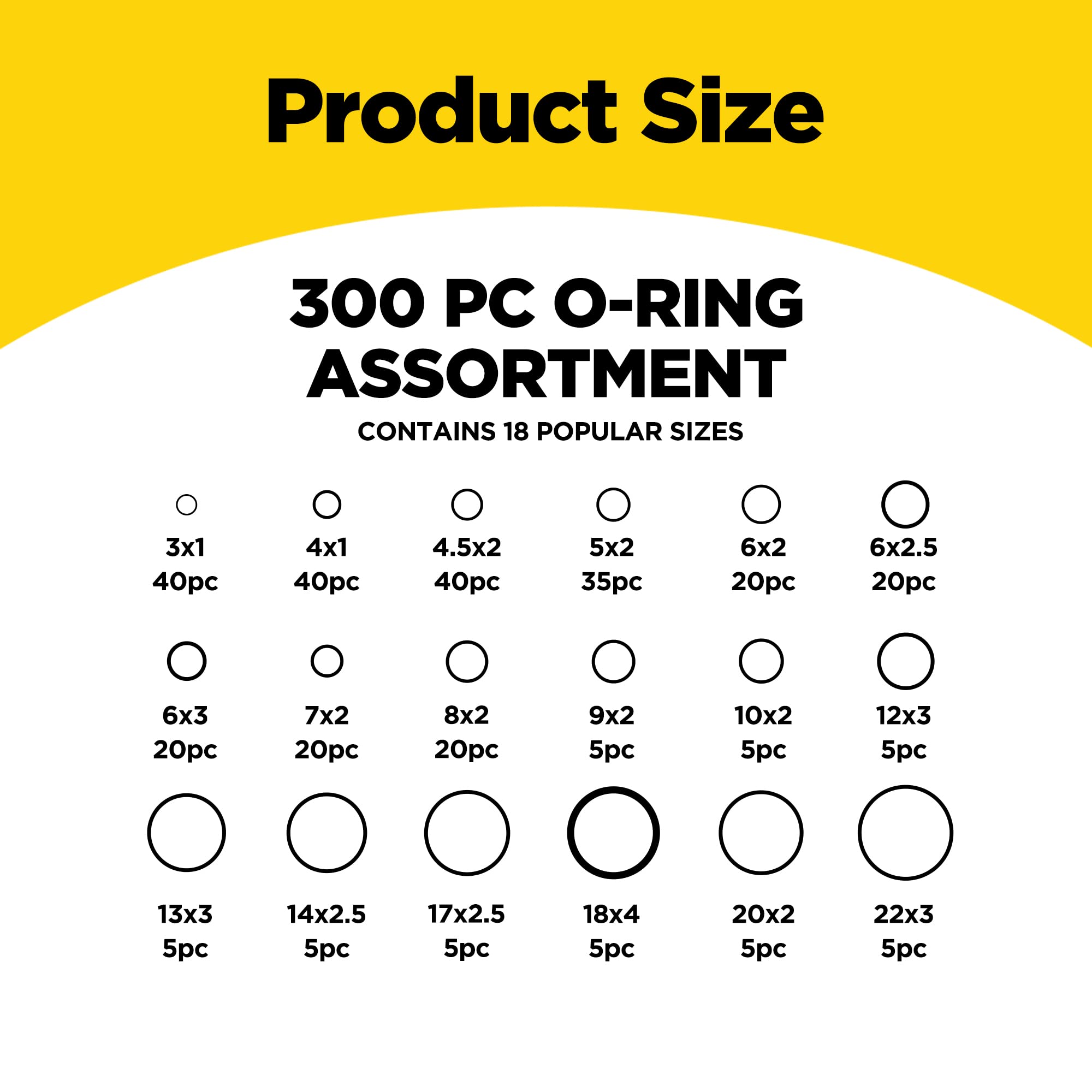 300 PCS Rubber O-Ring Assortment Kit Set,O Rings Seal Gasket Rubber Washer Assortment Rubber,O-Rings Gaskets Washers for Car,Pro