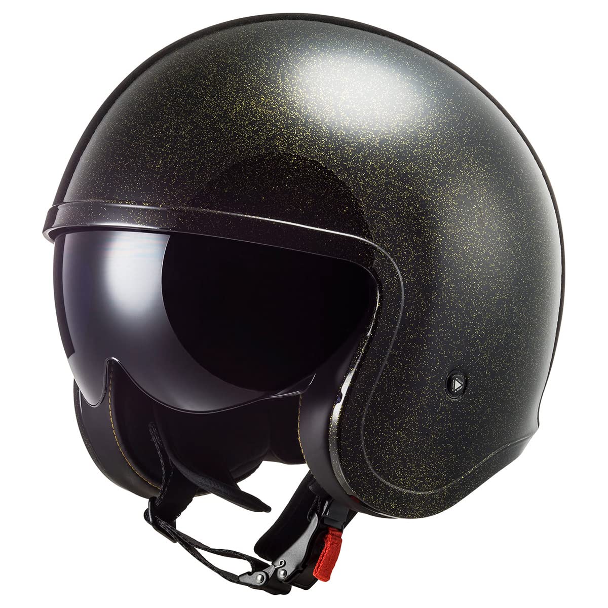 LS2 Helmets Open Face Spitfire Disco Helmet (Gloss Black/Gold Flakes - Medium)