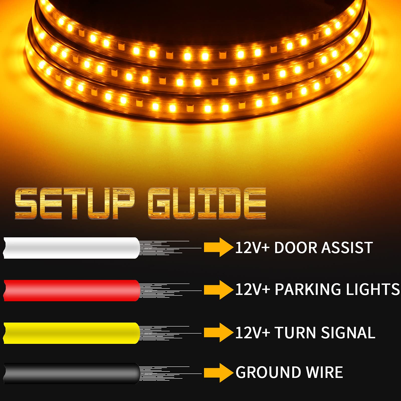 Opl5 Truck Led Running Board Lights Amber Turn Signal Lights Sequential Side Maker Lighting Kits With 2Pcs 48 Inch White Courtes