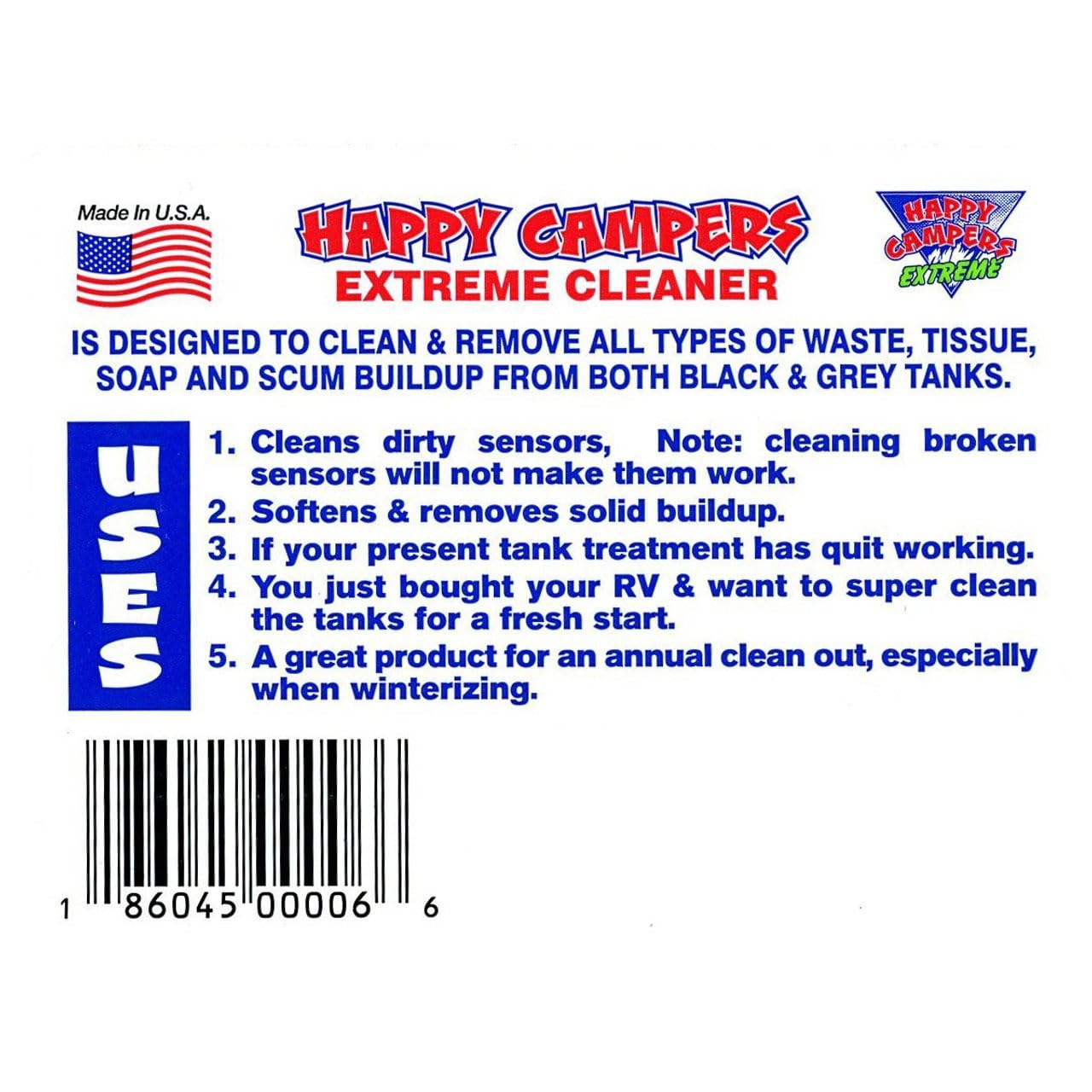 HAPPY CAMPERS Extreme Cleaner for Holding Tanks - Effective Odor Control, Model B00DKDFVVC