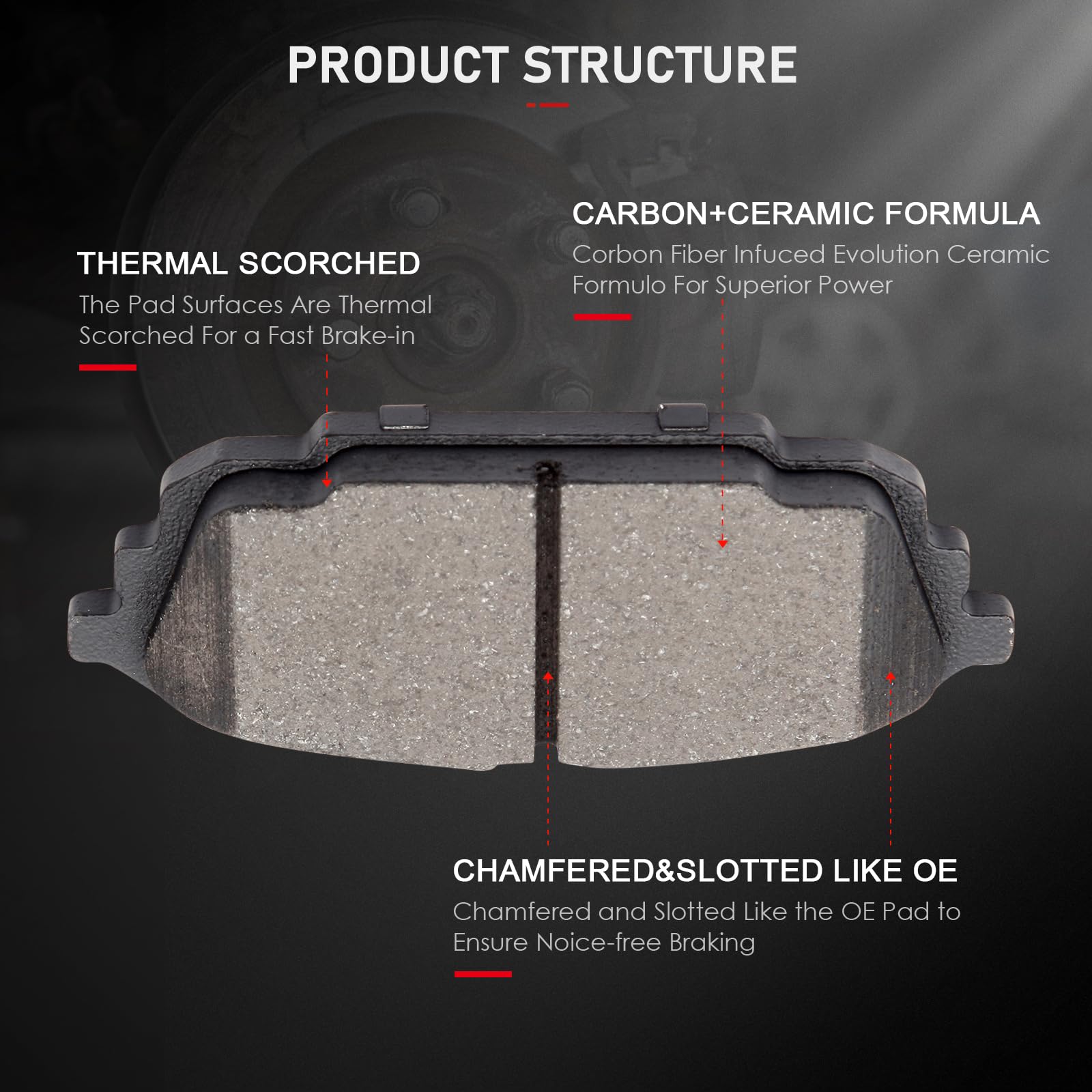 Cciyu D893 D892 Ceramic Front Rear Brake Pad Set Fit For 2001-2003 For Mazda Protege,2002-2003 For Mazda Protege5