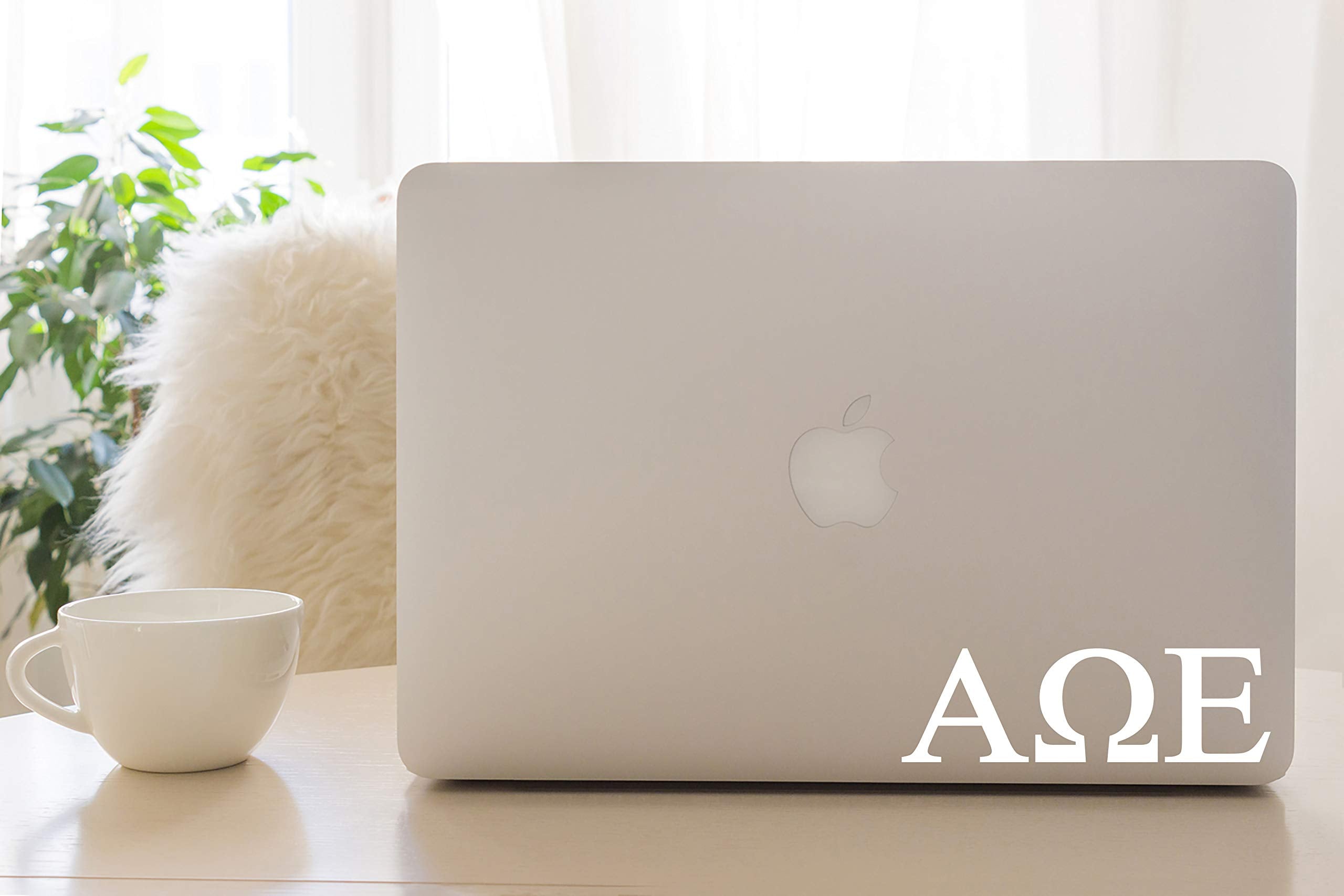 Pro-Graphx Alpha Omega Epsilon Greek Sorority Sticker Decal, 2.5 Inches Tall, White