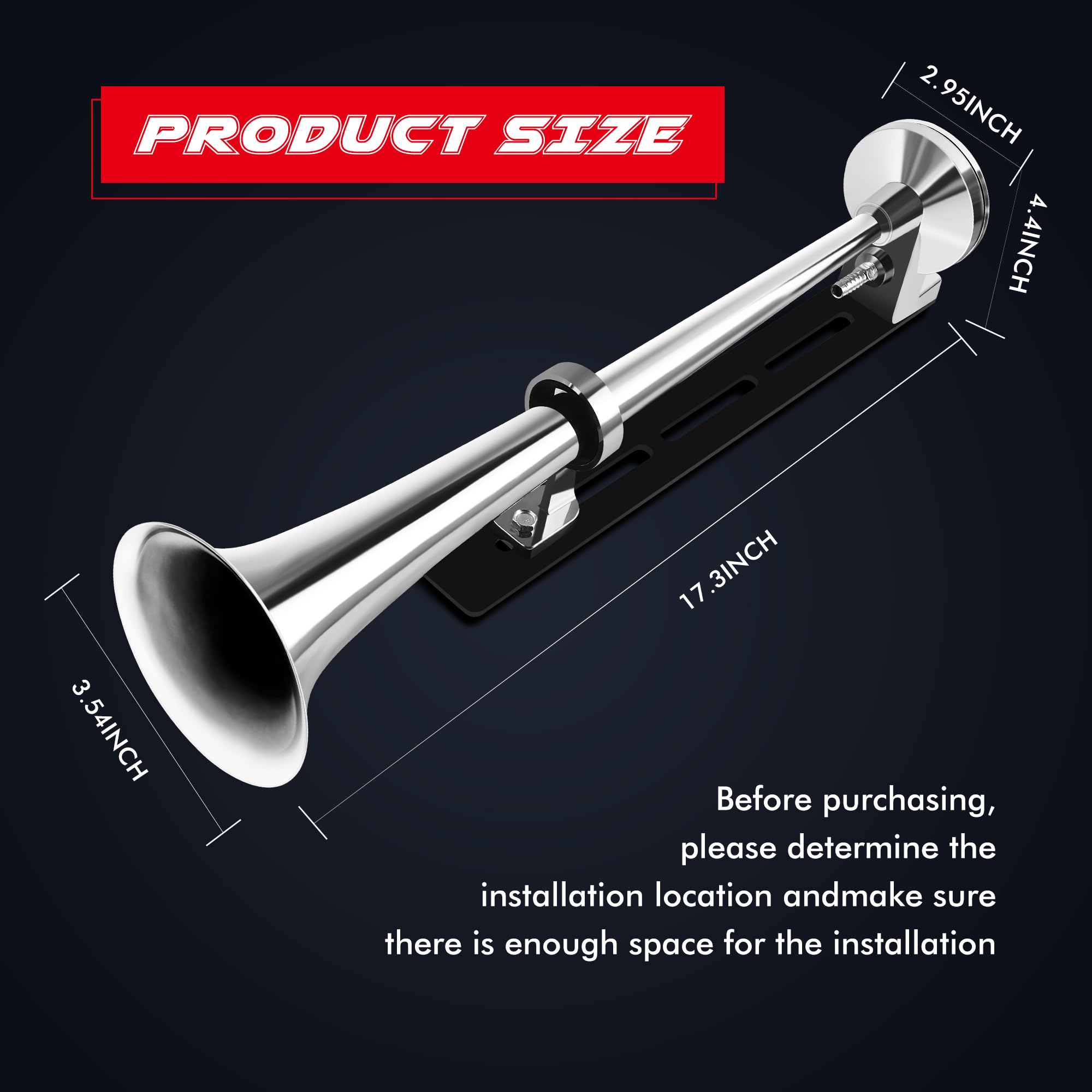 CARFKA Air Train Horn Kit for Truck & Car, Super Loud 150DB, 12V Electric Metal Horn with Compressor & Bracket, Model 1