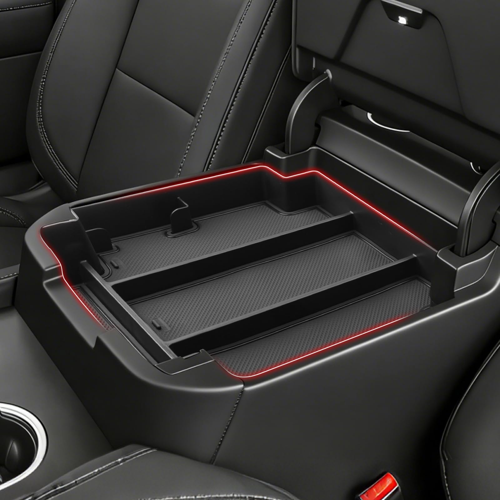 Autorder Center Console Organizer for 2021-2026 Chevy Chevrolet Tahoe/Suburban/GMC Yukon Accessories Armrest Storage Box Seconda