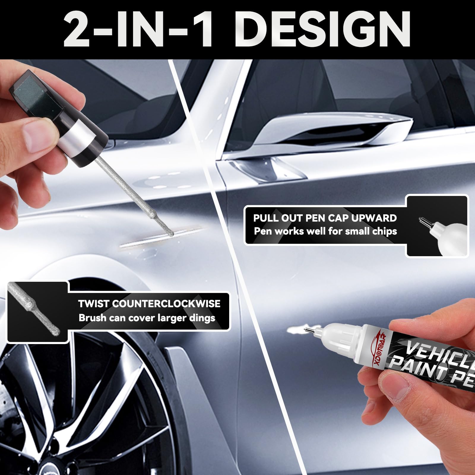 Universal Brown Touch Up Paint For Cars, Color Accurate Car Touch Up Paint, Professional Automotive Paint Scratch Repair, Lastin