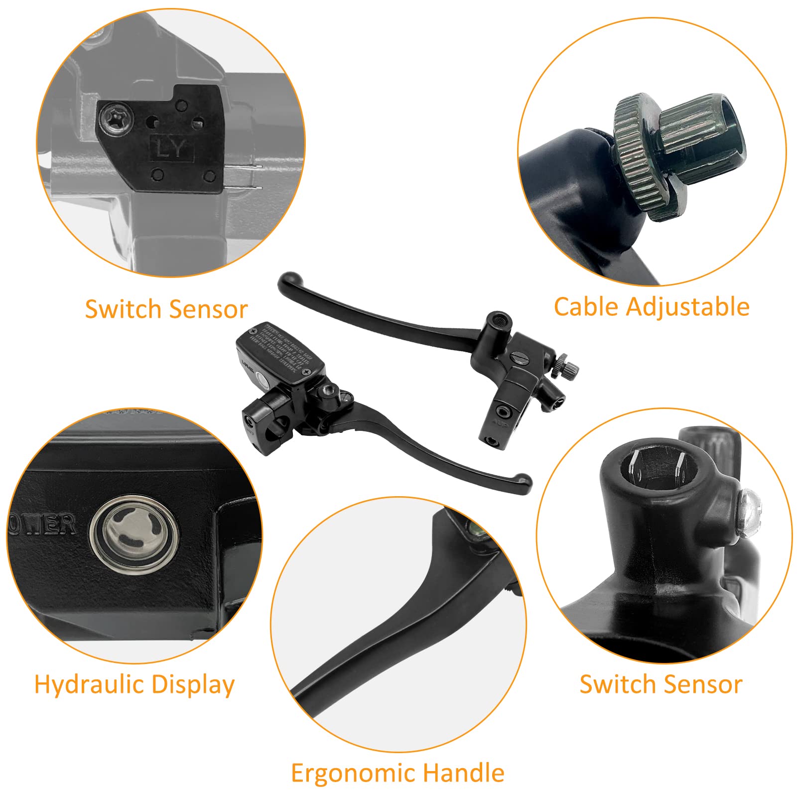 Brake Master Cylinder Clutch Lever 1'' 25mm Compatible with Honda VT600 VT750 VT1100 VT1300 VTX1300 VF750, Left & Right Motorcyc