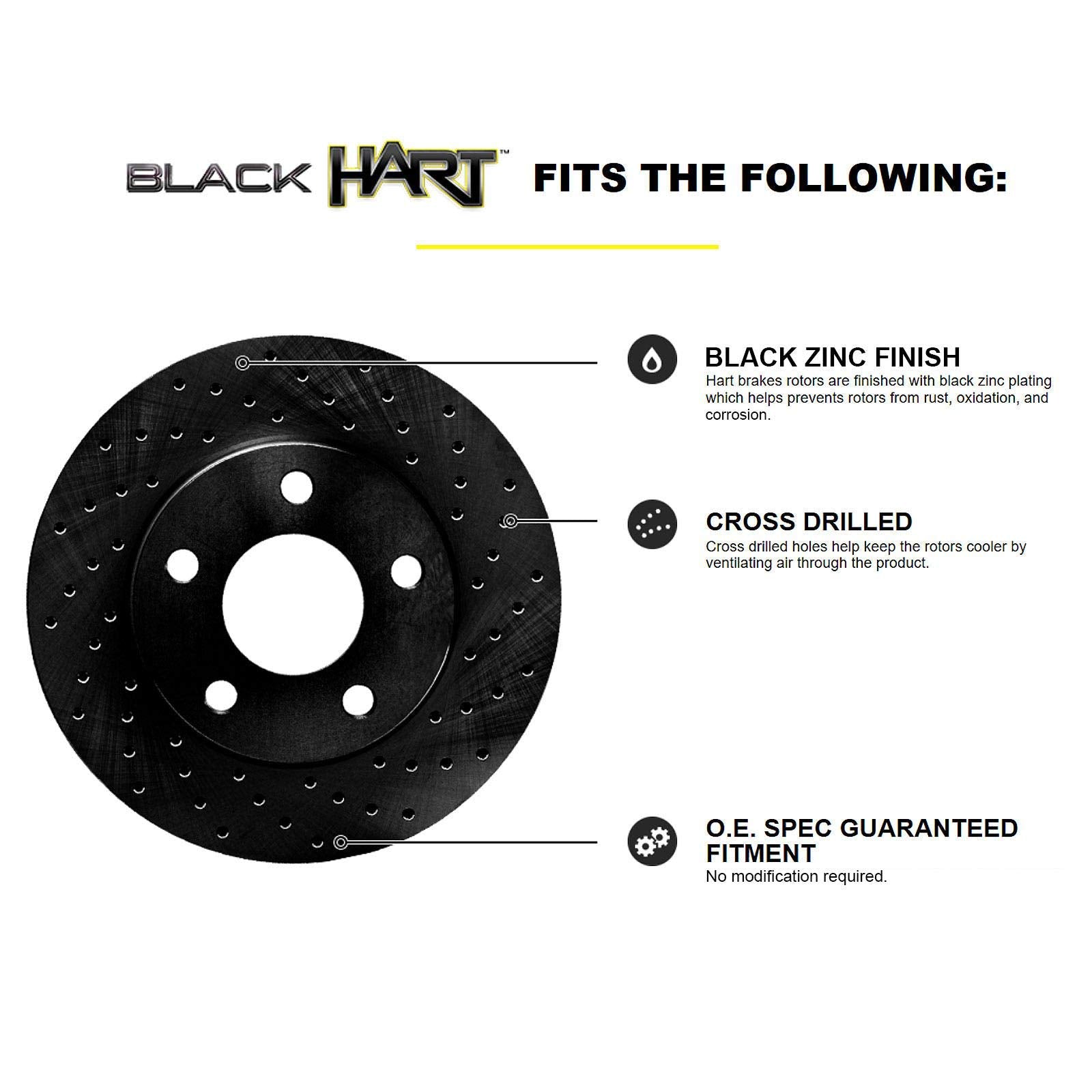 Hart Brakes Front Brakes And Rotors Kit |Front Brake Pads| Brake Rotors And Pads| Ceramic Brake Pads And Rotors |Fits 2006-2018