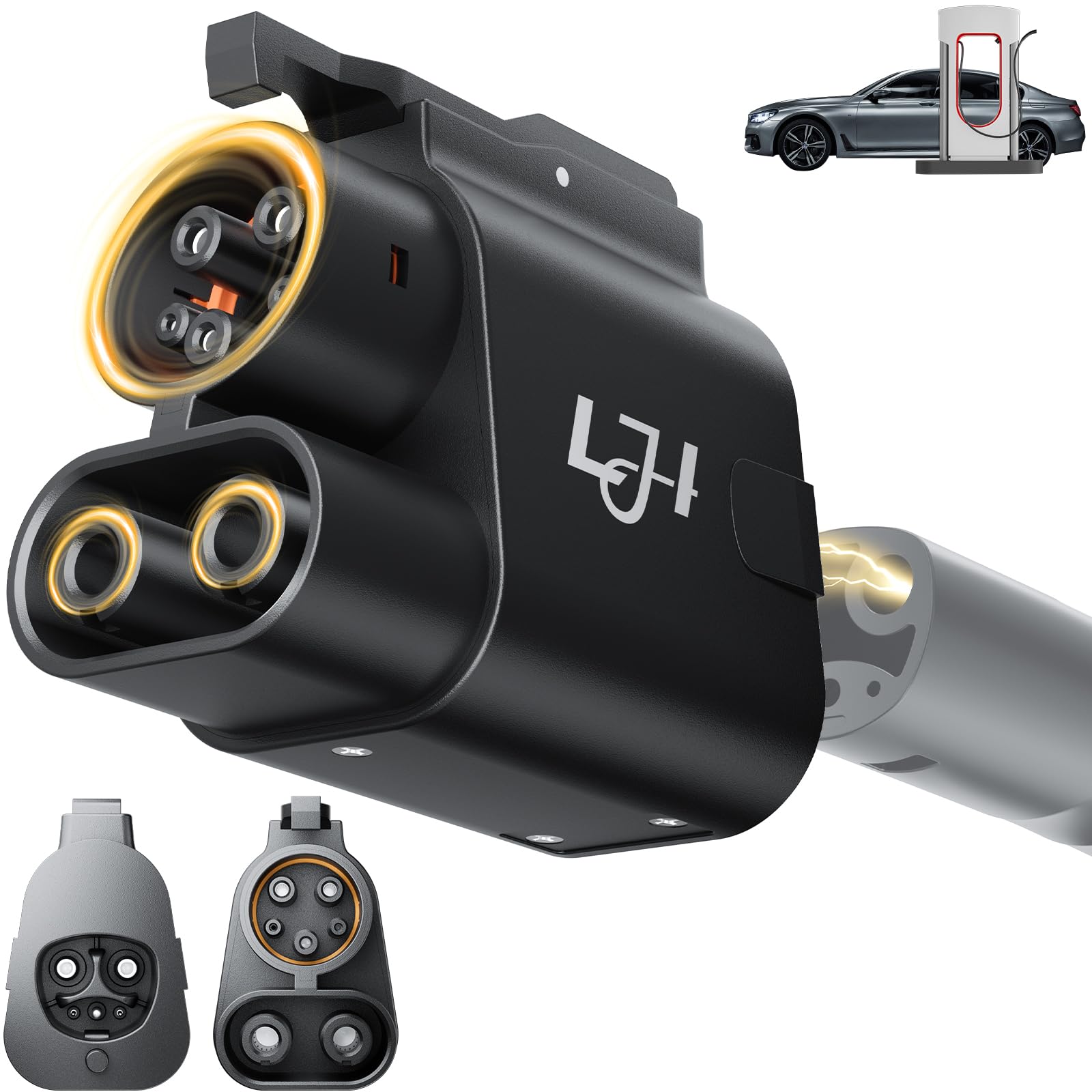 NACS to CCS1 Adapter - 250kW DC Fast Charging (1000V/500A) for Tesla Supercharger V3/V4 - Compatible with Ford, GM, Rivian R1T/R