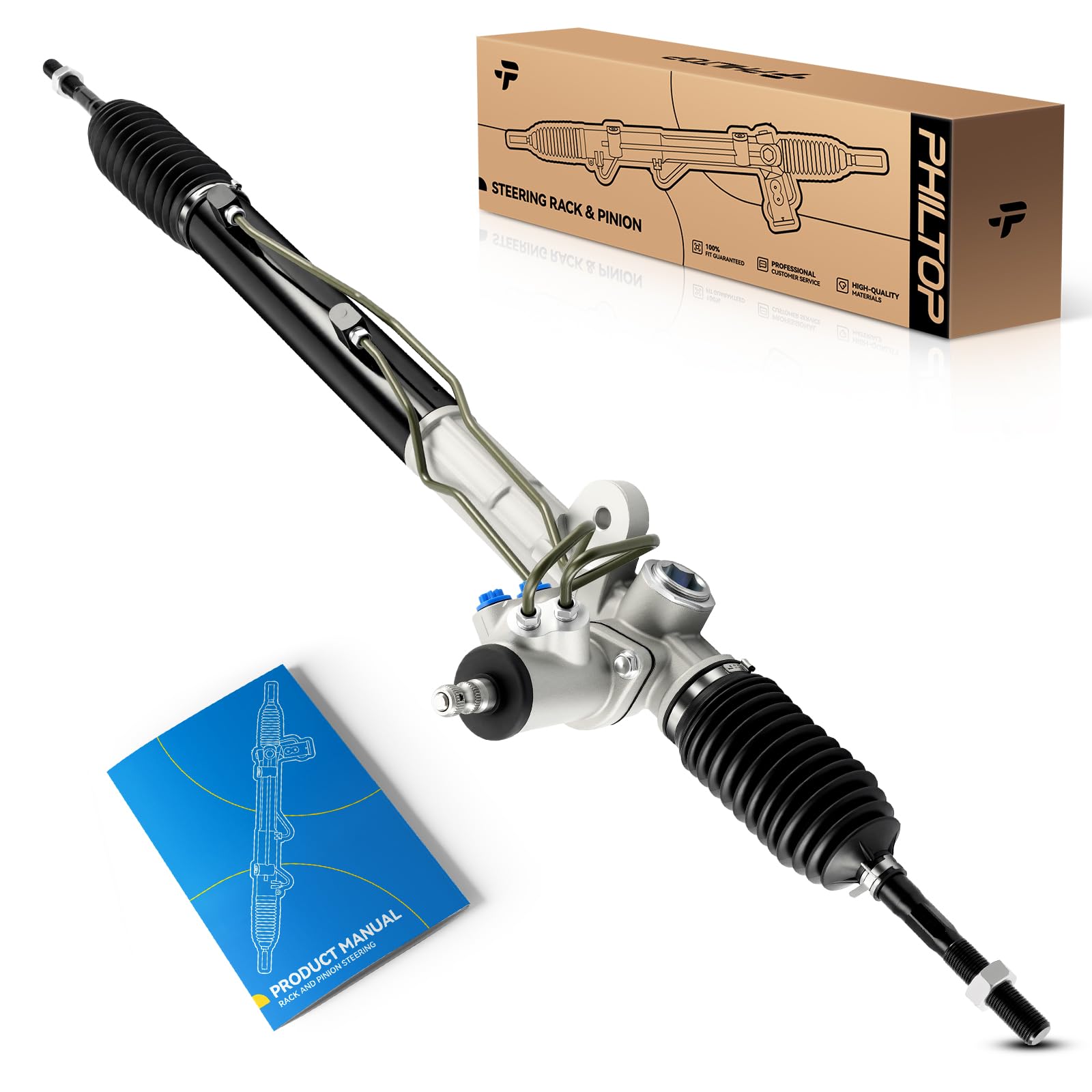 PHILTOP Power Steering Rack and Pinion Compatible with Hyundai Santa Fe 2001 2002 2003 2004 2005 2006 All Models, Hydraulic Rack