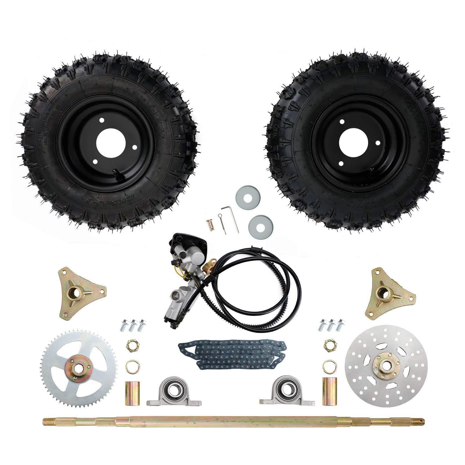 Bruce & Shark 29 Rear Axle Assembly Complete Wheel Hub Kit for Go Kart Quad Trike Drift Bikes go kart wheels go kart rear axle