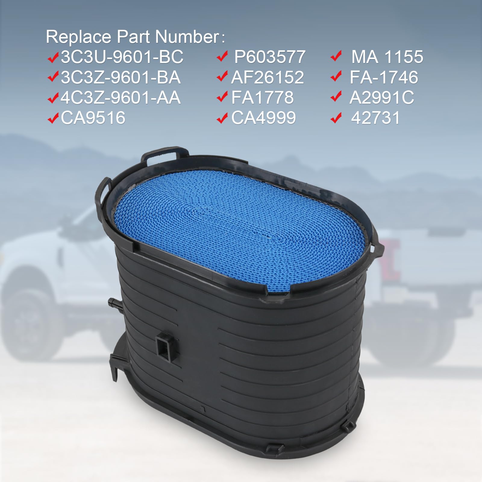 Carmocar Air Filter Fa1778 Replacement For Ford 6.0L F250 F350 F450 F550 Super Duty V8 2003-2007 Excursion Powerstroke Diesel 20