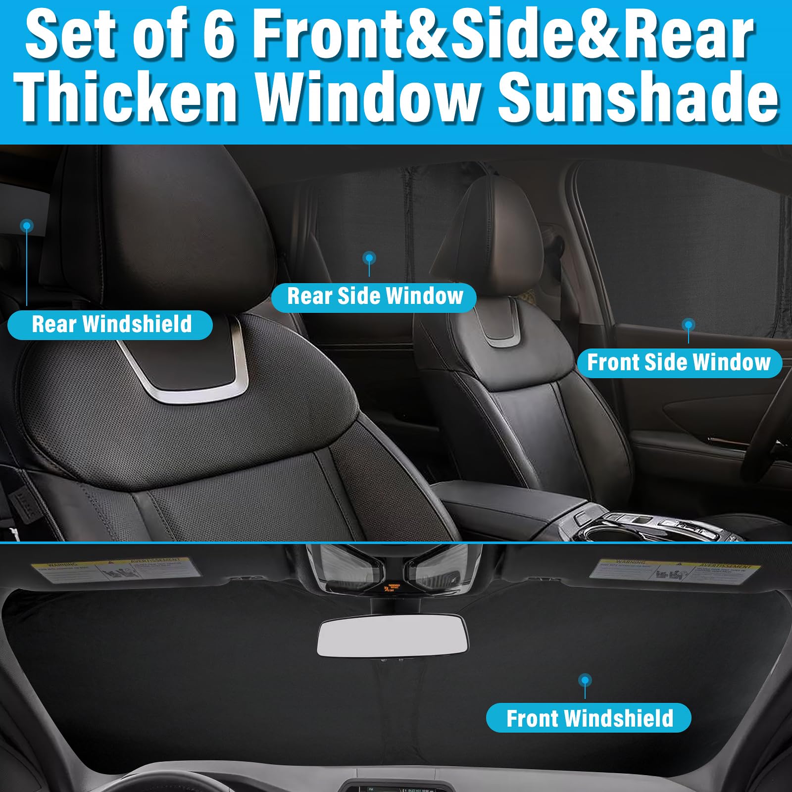 Kmf Windshield Sun Shade Replacement For Hyundai Elantra Accessories 2017-2020, Side Window Sun Shade Cover Sun Visor Shield Cov