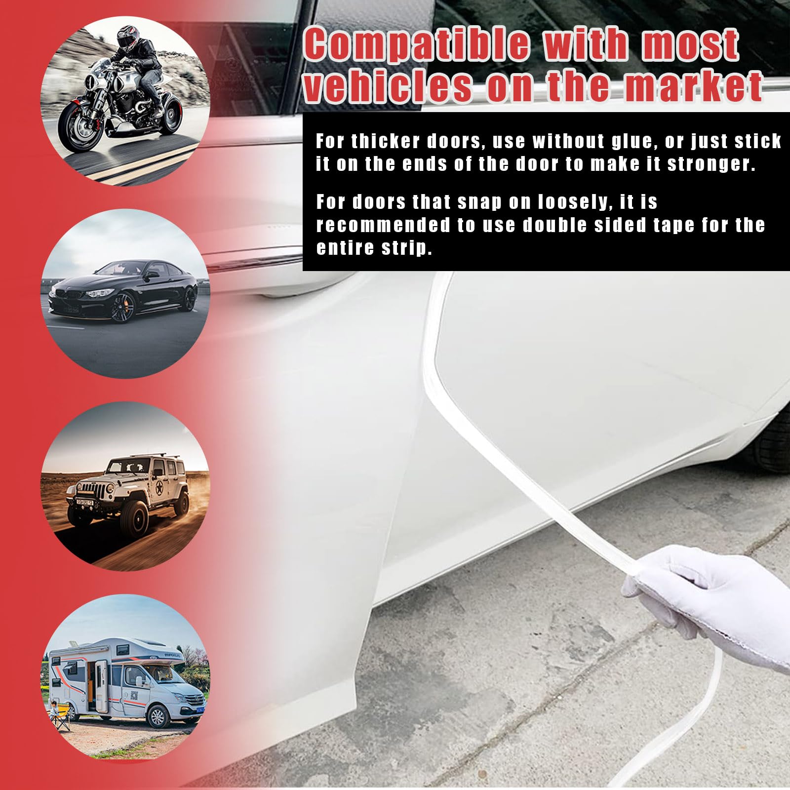 Ziciner Car Door Edge Guards, 16Ft (5M) Auto Edge Trim Rubber Seal Protector with U Shape, Automotive Anti-Collision Door Entry