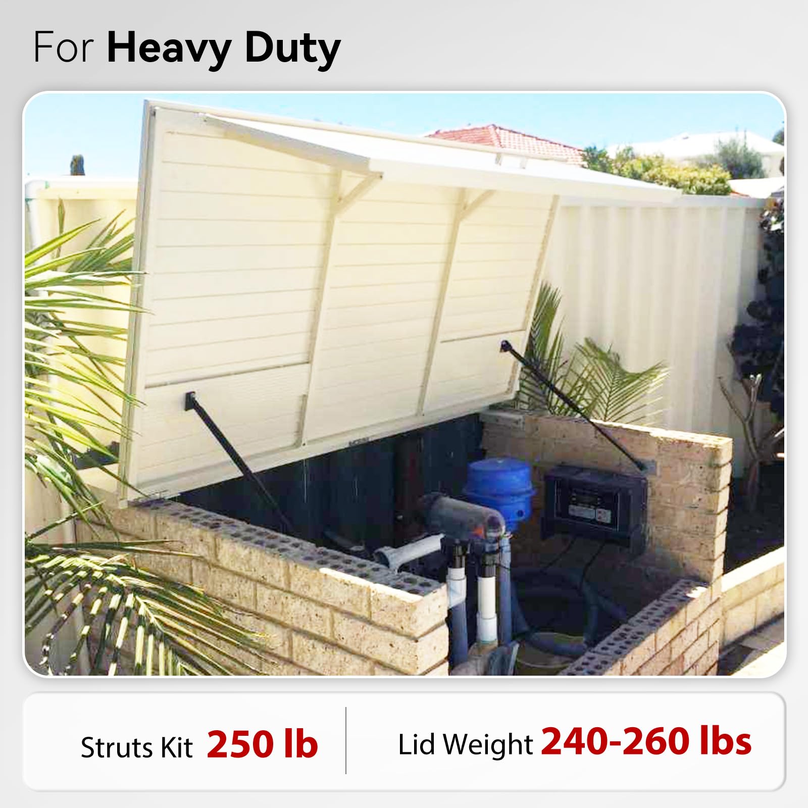 Vepagoo 35 Inch Gas Strut 250Lb/1112N Heavy Duty Lid Gas Struts Shock Lift Support Spring For Tonneau Cover Rv Kitchen Door Truc