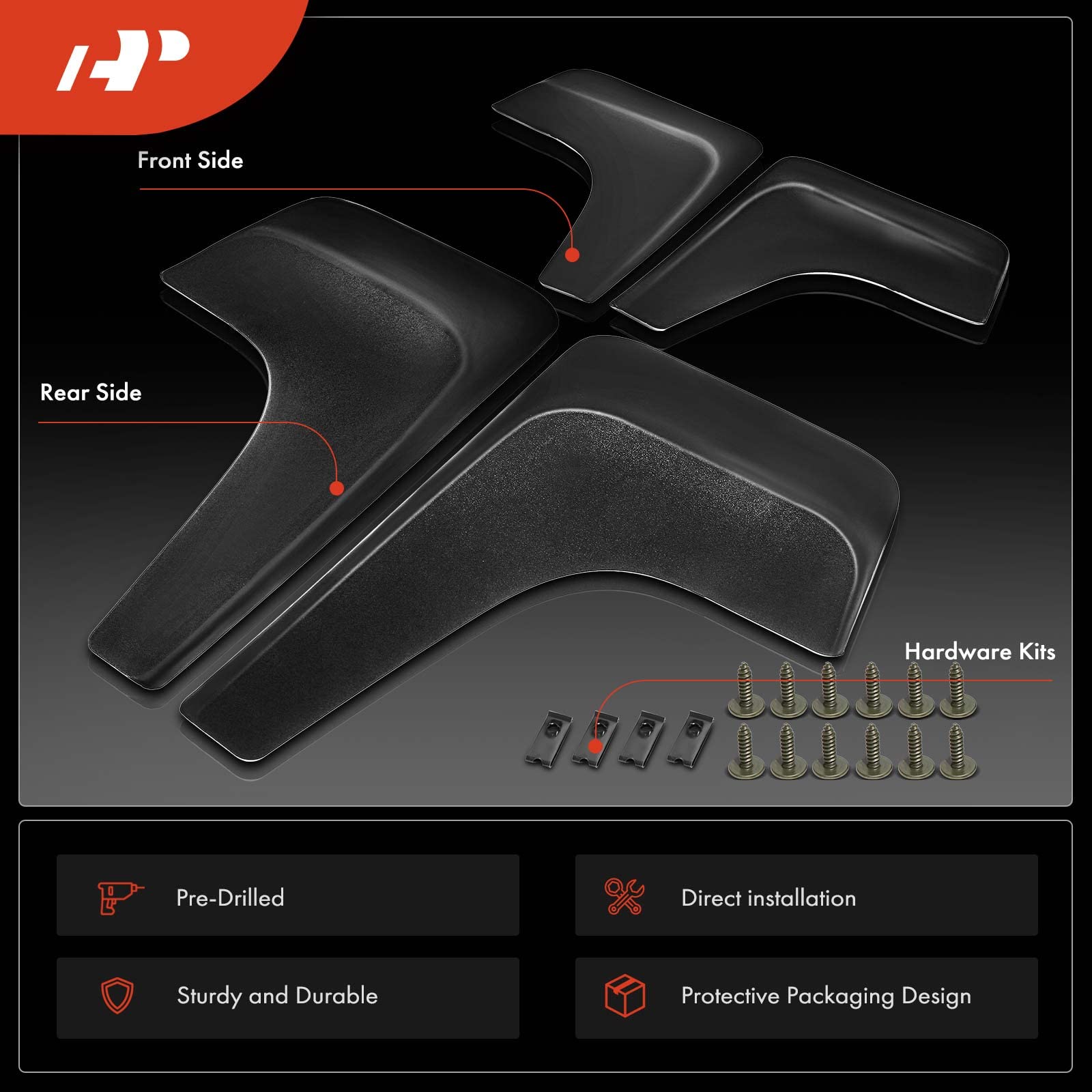 A-Premium Set Of 4Pcs Mud Flaps Splash Guards Mudguards Mudflaps With Hardware Kits Accessory Compatible With Chevy Silverado 15