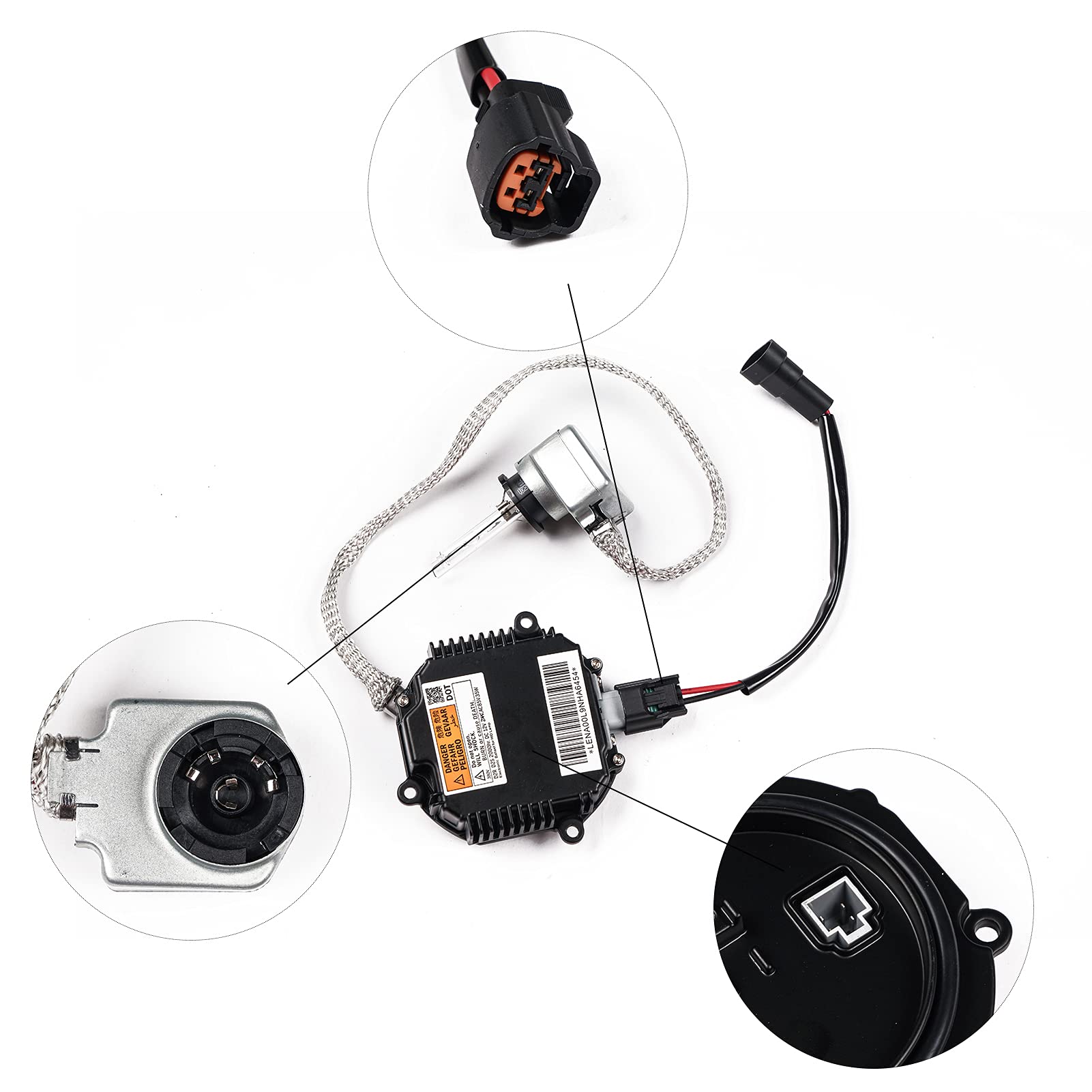 RYANSANS Xenon HID Headlight Ballast Control Unit W/D2S Bulb & Igniter Module, Model SS021, Compatible with Infiniti & Nissan Models